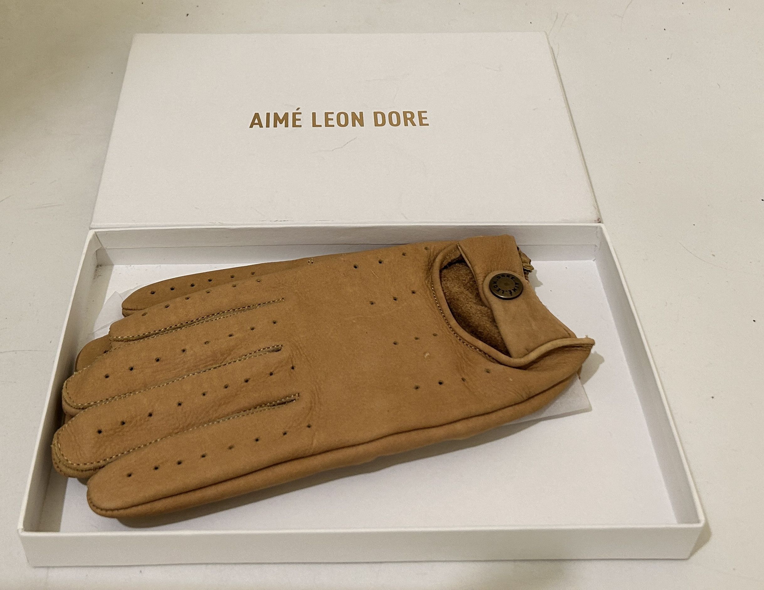 Aime Leon Dore (size L/XL) Aime leon dore Tan Driving Gloves leather Size ONE SIZE - 4 Thumbnail