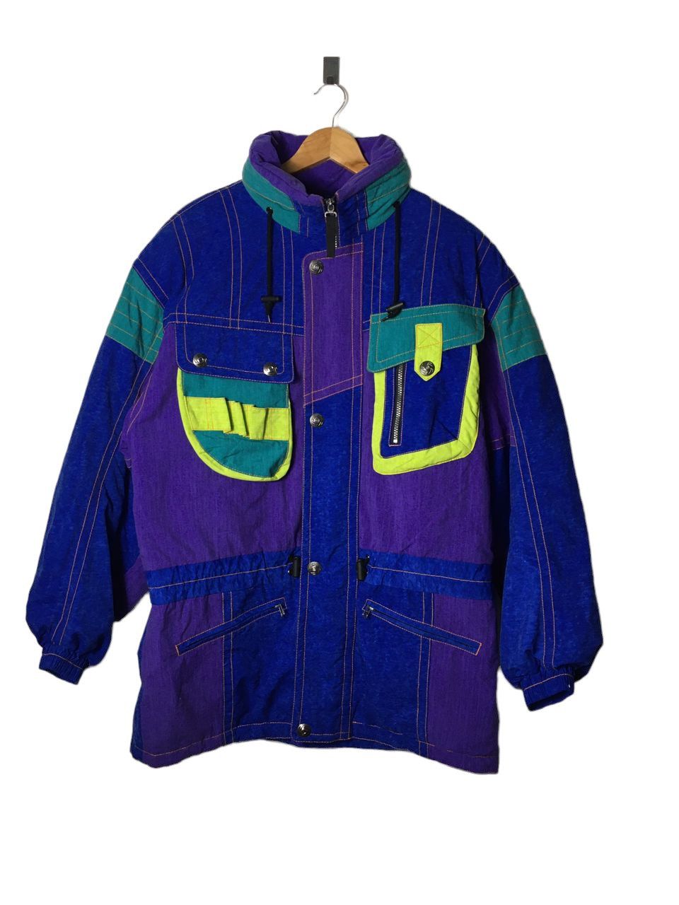 Vintage Sasquatch Ski Wear Winter Jacket Multicolor