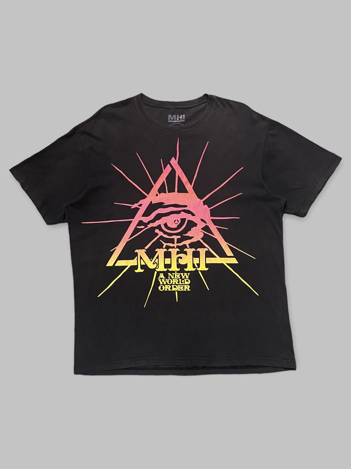 MHI Maharishi Illuminati A New World Order Sun Faded Tshirt