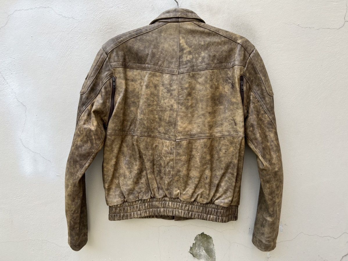 Leather Vintage 1990s SHOEI Japan Patina Leather Moto Jacket Size US L / EU 52-54 / 3 - 16 Thumbnail