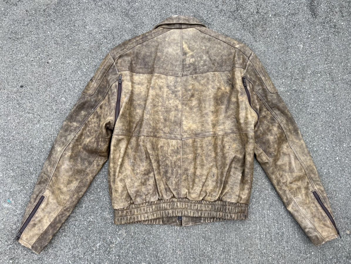 Leather Vintage 1990s SHOEI Japan Patina Leather Moto Jacket Size US L / EU 52-54 / 3 - 5 Thumbnail