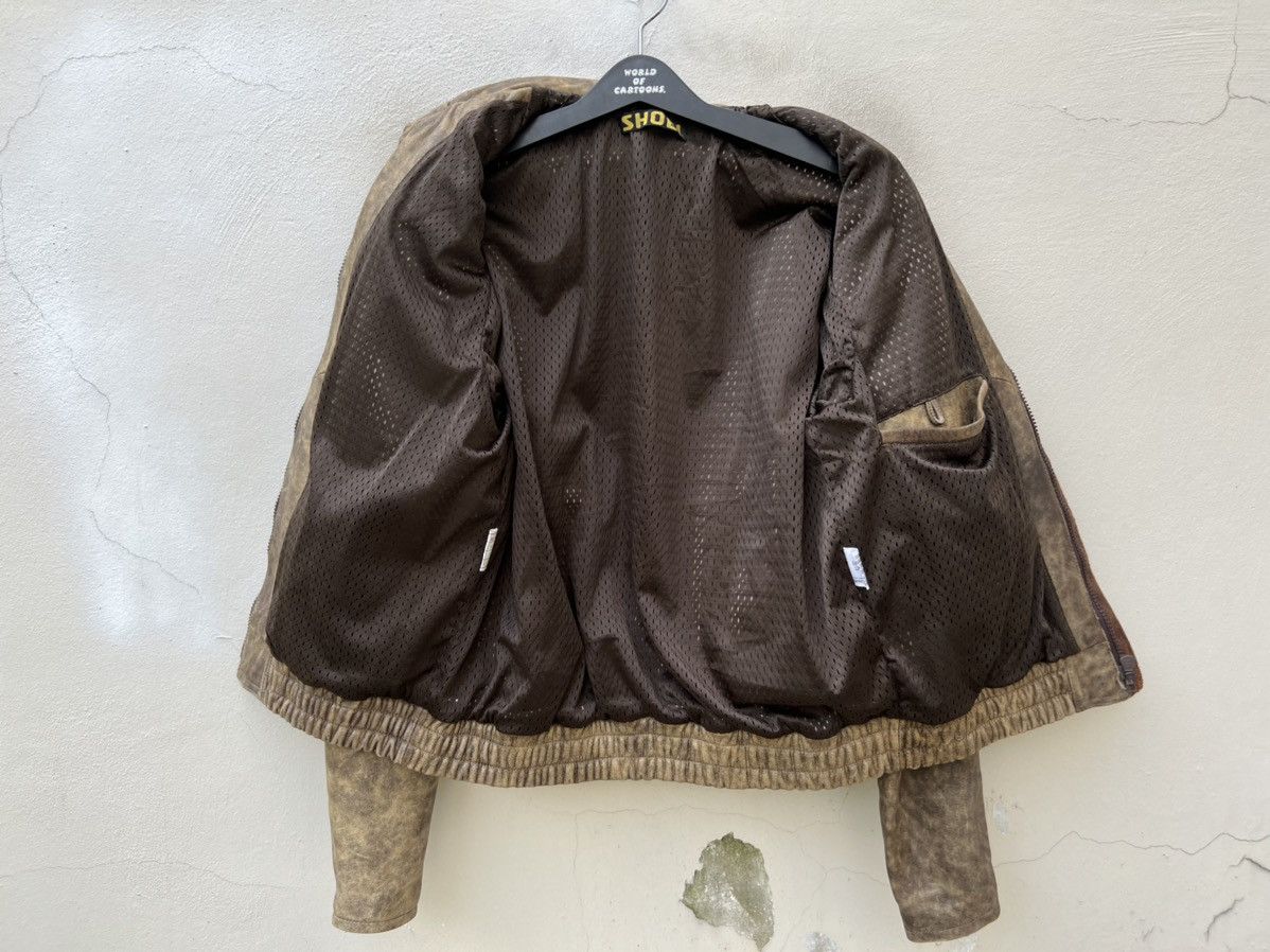 Leather Vintage 1990s SHOEI Japan Patina Leather Moto Jacket Size US L / EU 52-54 / 3 - 14 Thumbnail