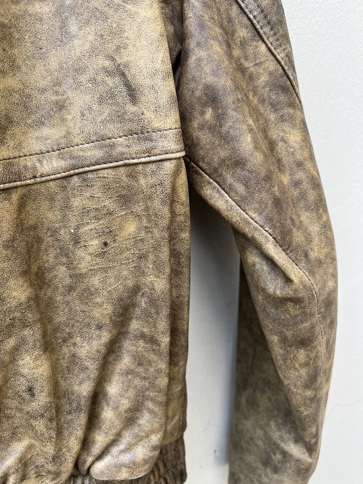 Leather Vintage 1990s SHOEI Japan Patina Leather Moto Jacket Size US L / EU 52-54 / 3 - 17 Thumbnail