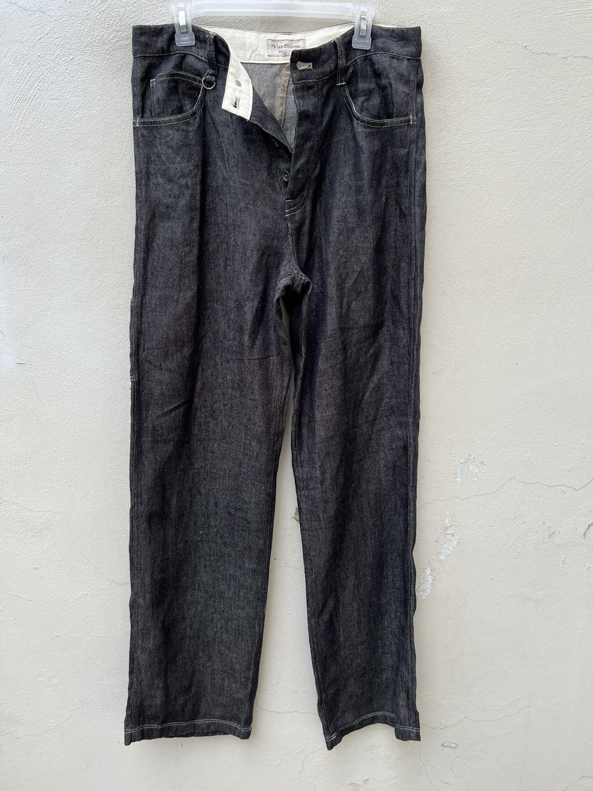 Vlas Blomme Vlas Blomme Japan 100% Linen Denim Carpenter Work Jeans Size US 31 - 14 Thumbnail