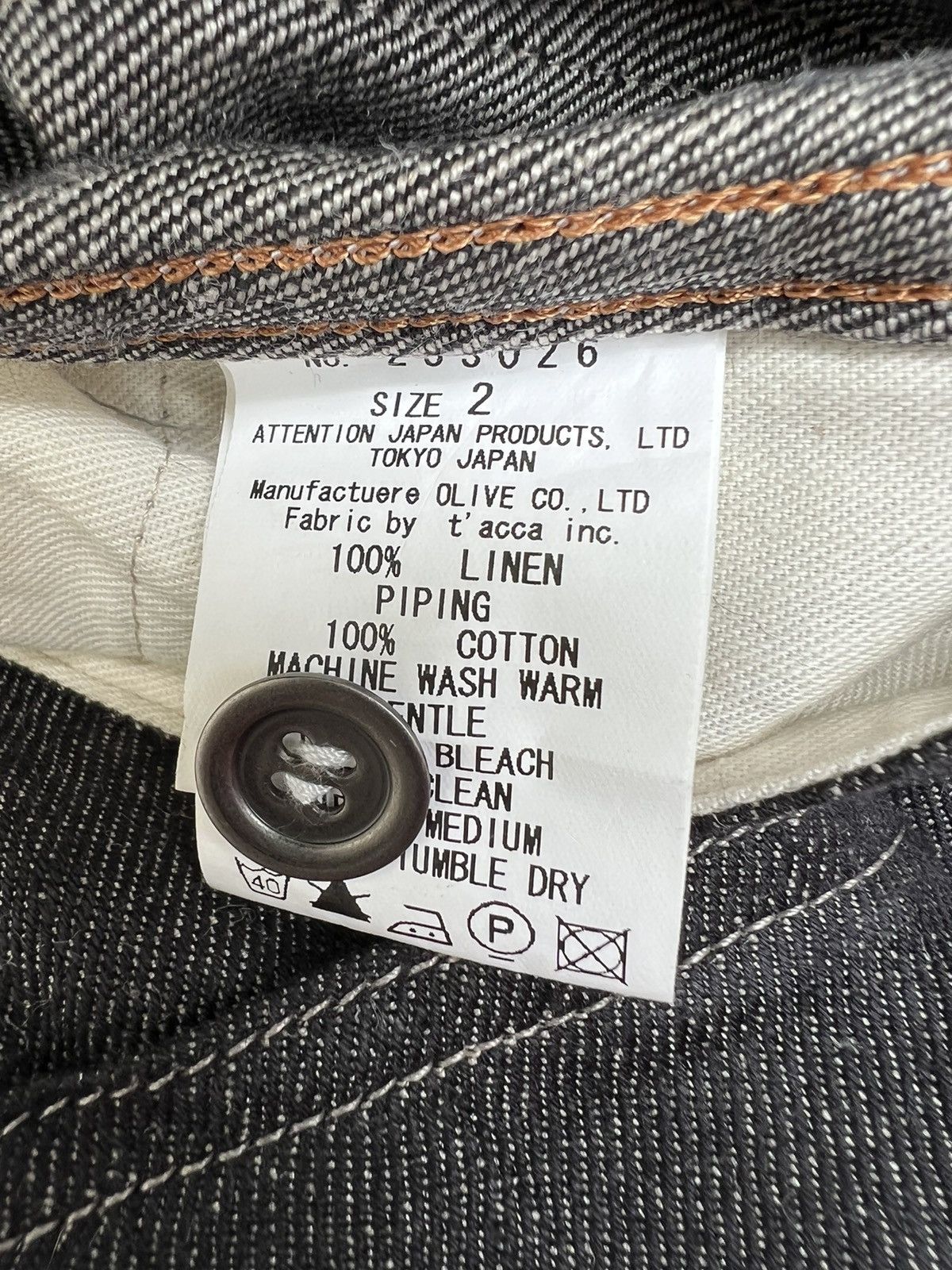Vlas Blomme Vlas Blomme Japan 100% Linen Denim Carpenter Work Jeans Size US 31 - 18 Thumbnail