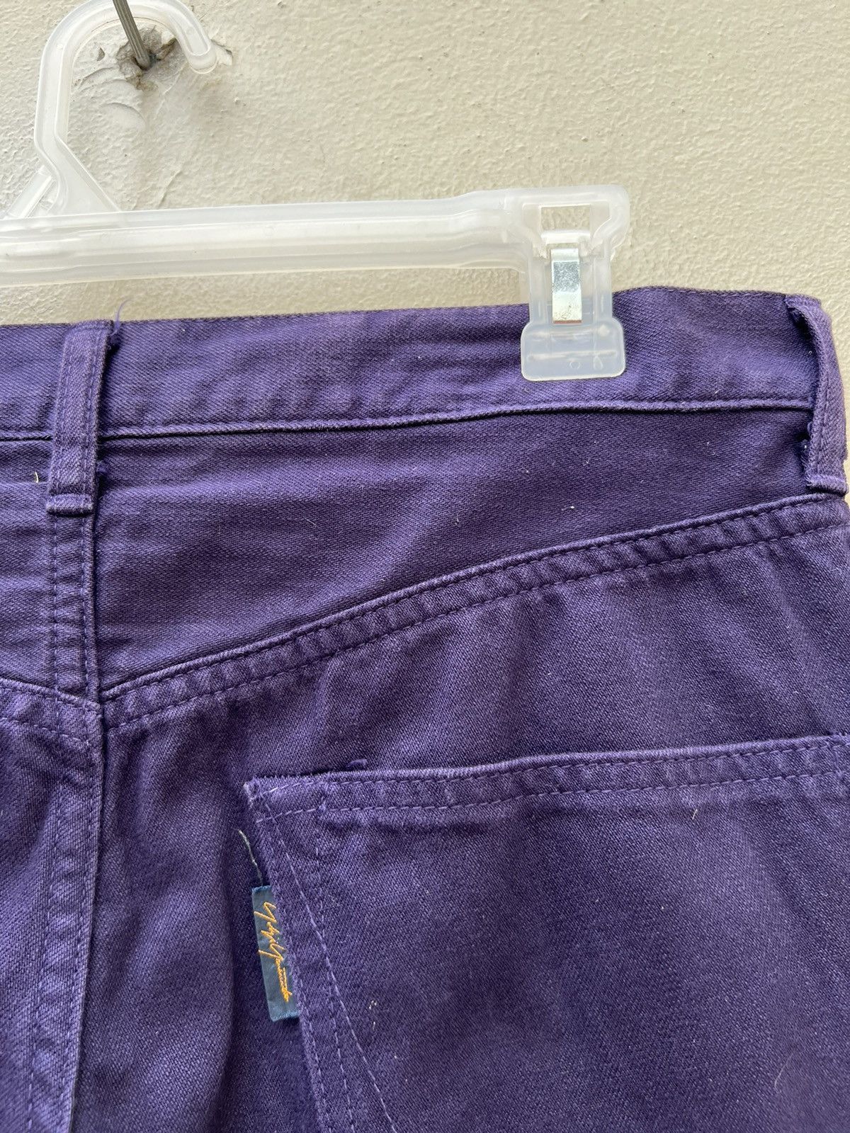 Yohji Yamamoto Vintage YYPH Purple Denim Cargo Cropped Flare Jeans Size US 31 - 20 Thumbnail