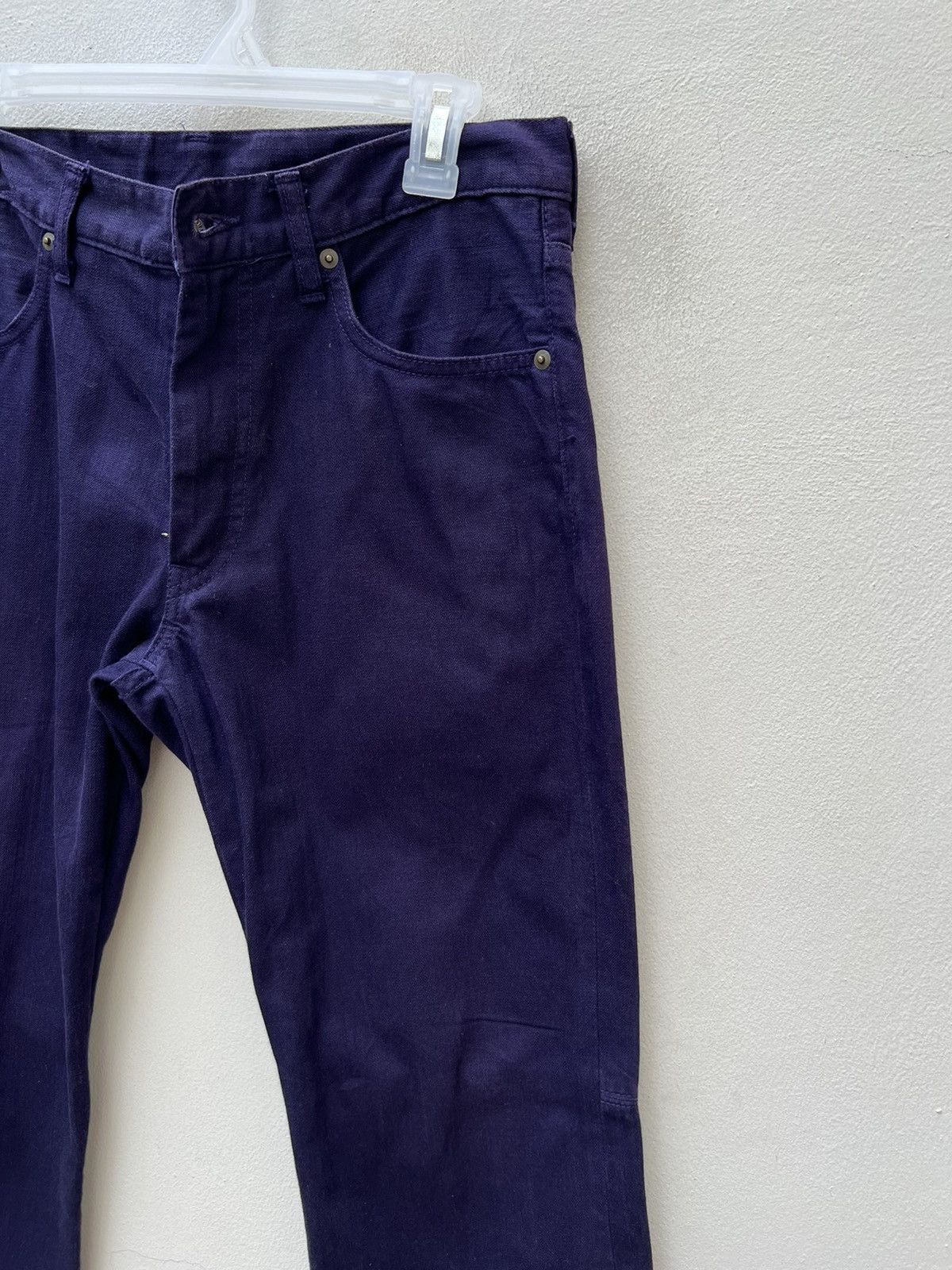 Yohji Yamamoto Vintage YYPH Purple Denim Cargo Cropped Flare Jeans Size US 31 - 11 Thumbnail