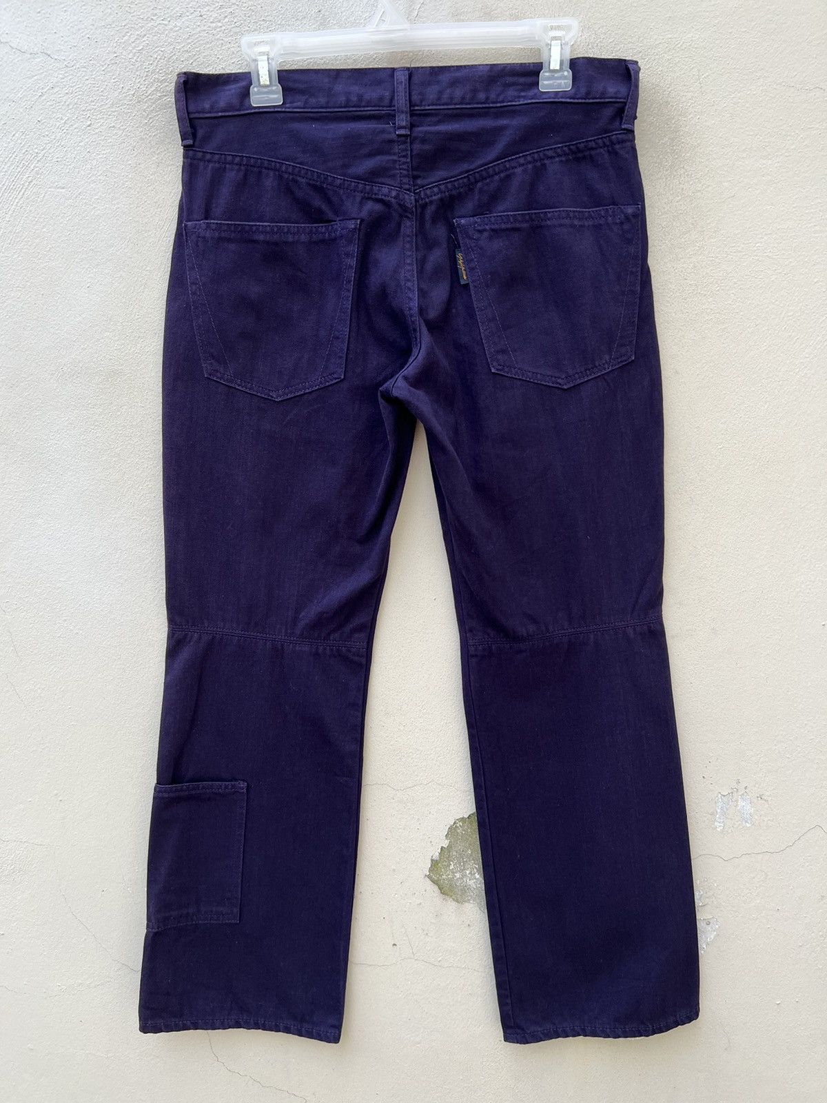 Yohji Yamamoto Vintage YYPH Purple Denim Cargo Cropped Flare Jeans Size US 31 - 16 Thumbnail