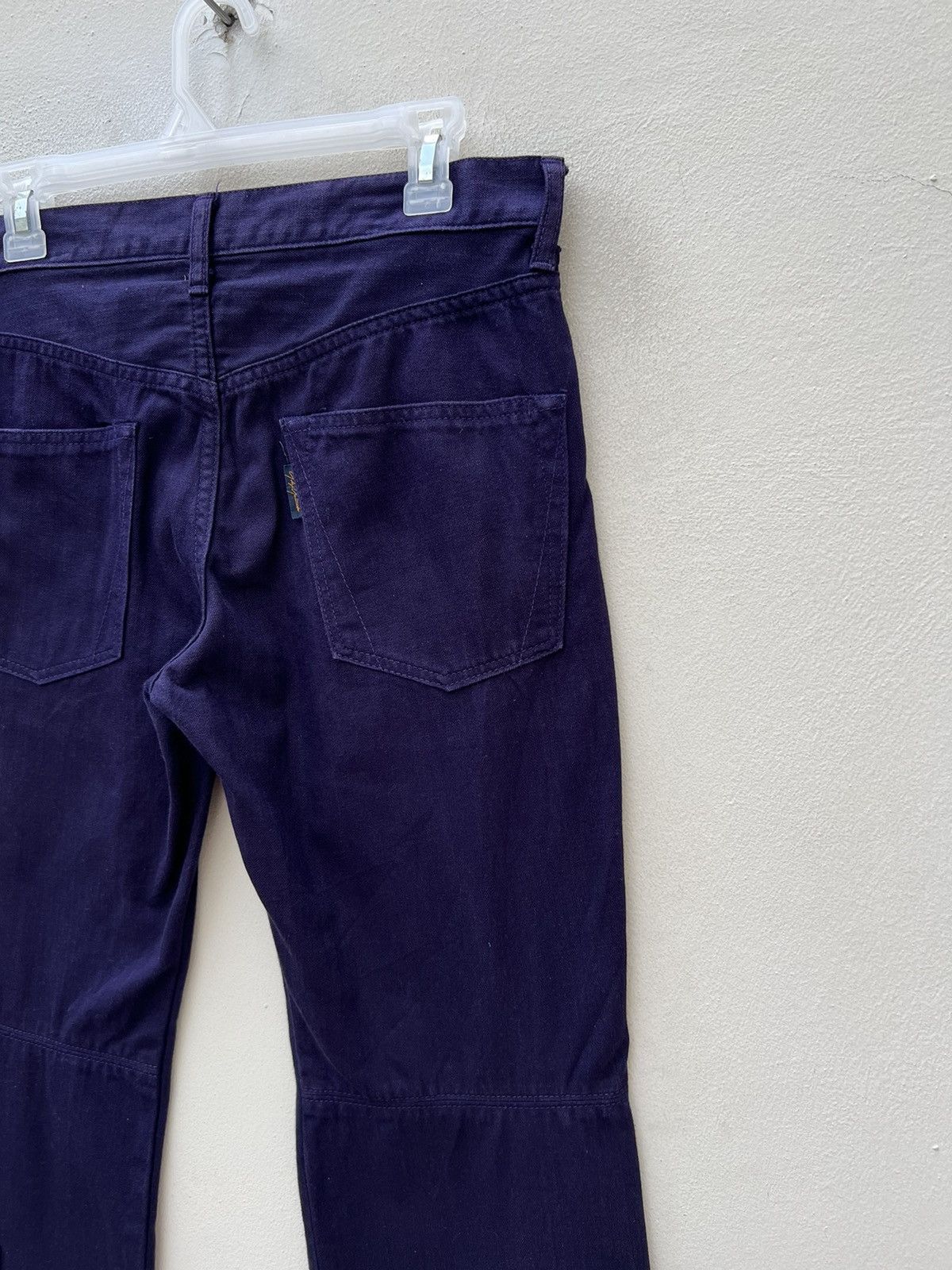 Yohji Yamamoto Vintage YYPH Purple Denim Cargo Cropped Flare Jeans Size US 31 - 19 Thumbnail