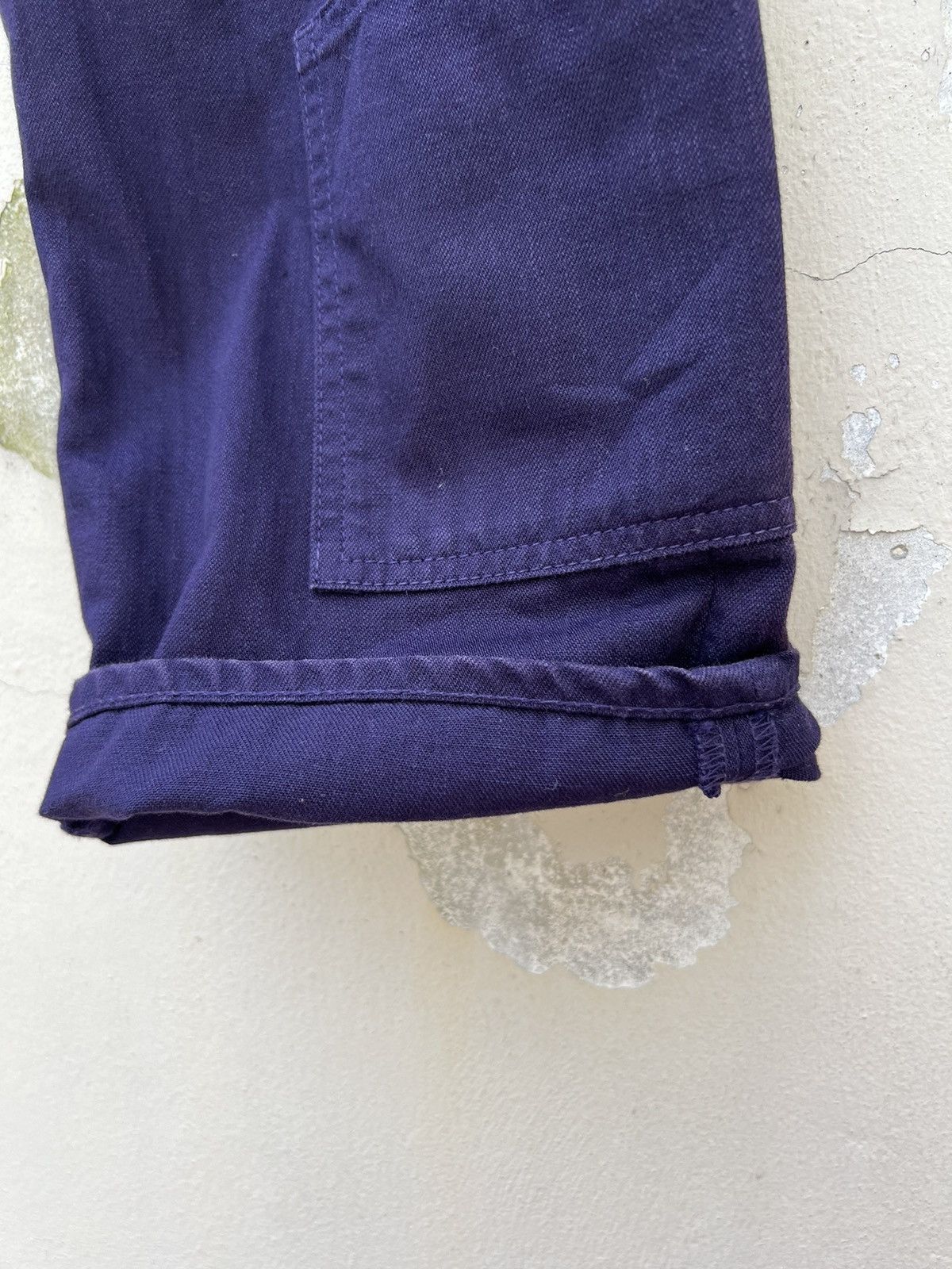 Yohji Yamamoto Vintage YYPH Purple Denim Cargo Cropped Flare Jeans Size US 31 - 15 Thumbnail
