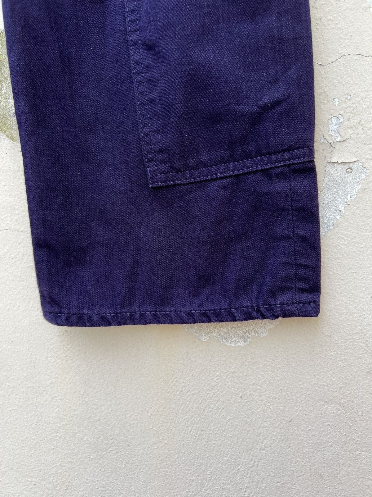 Yohji Yamamoto Vintage YYPH Purple Denim Cargo Cropped Flare Jeans Size US 31 - 14 Thumbnail