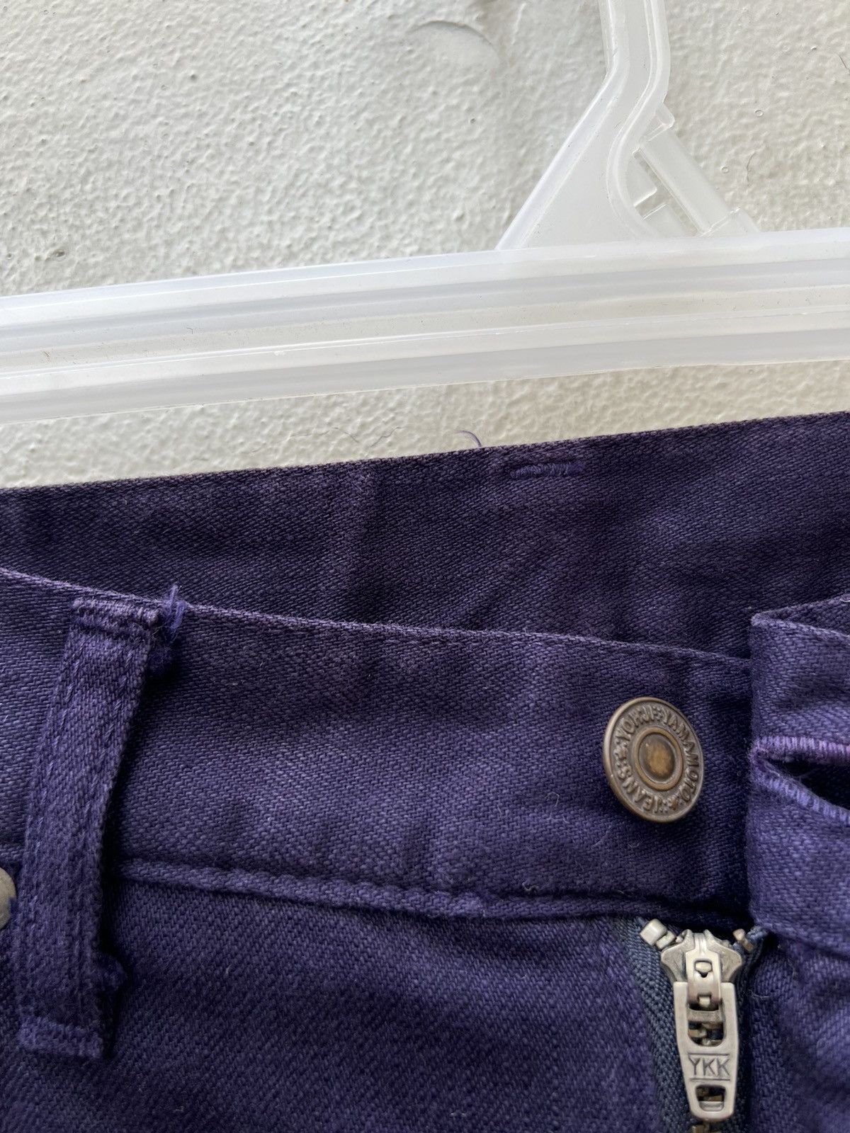 Yohji Yamamoto Vintage YYPH Purple Denim Cargo Cropped Flare Jeans Size US 31 - 8 Thumbnail