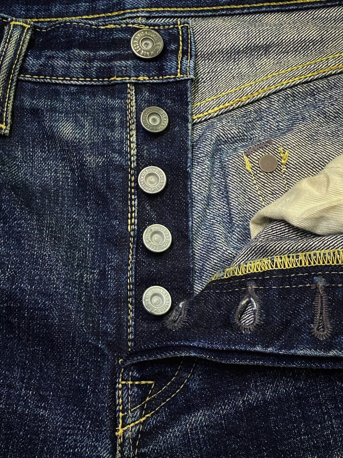 Kapital VINTAGE RARE KAPITAL SELVEDGE DENIM JEANS INDIGO Size US 31 - 20 Thumbnail
