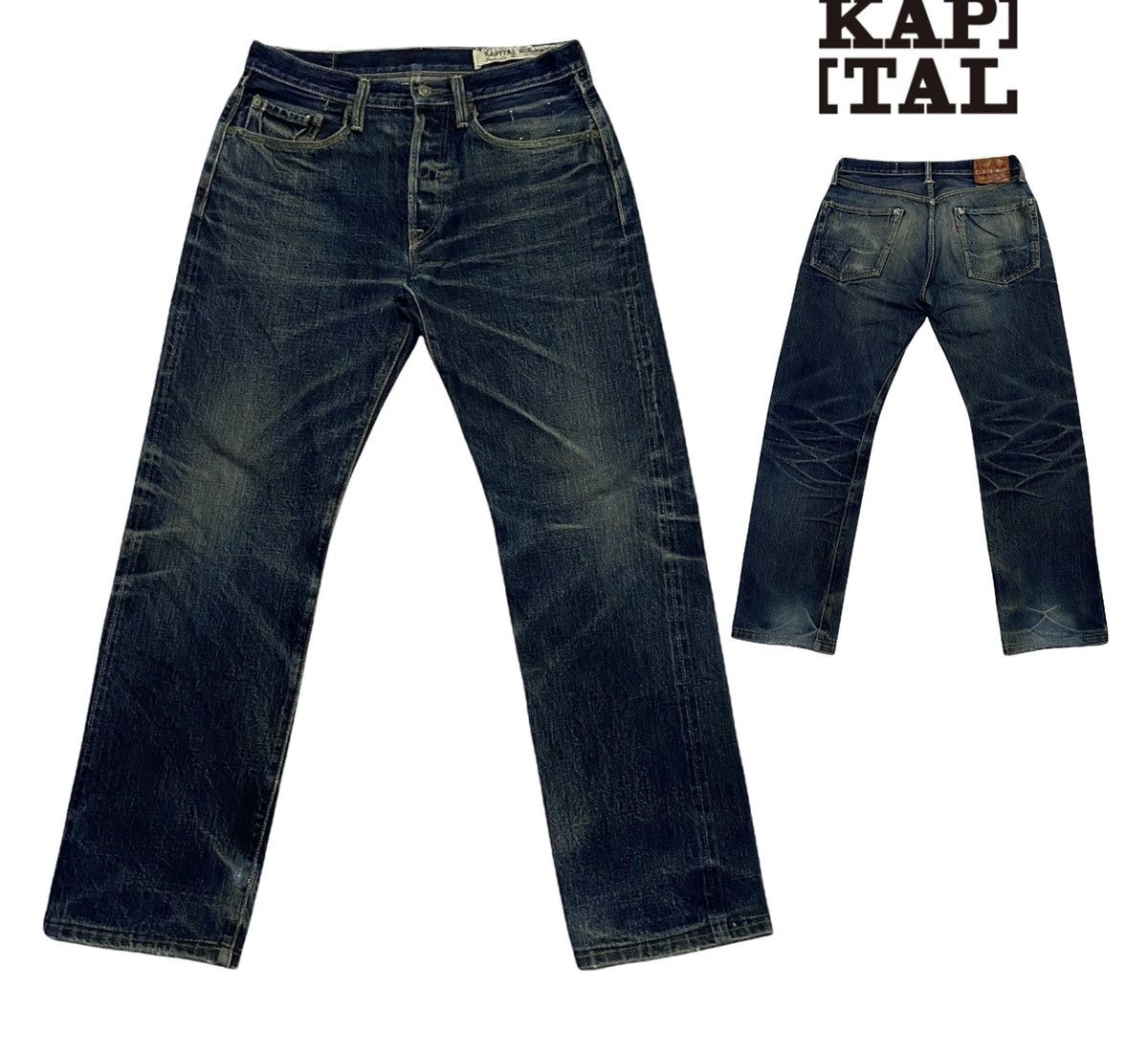 Kapital VINTAGE RARE KAPITAL SELVEDGE DENIM JEANS INDIGO Size US 31 - 1 Thumbnail