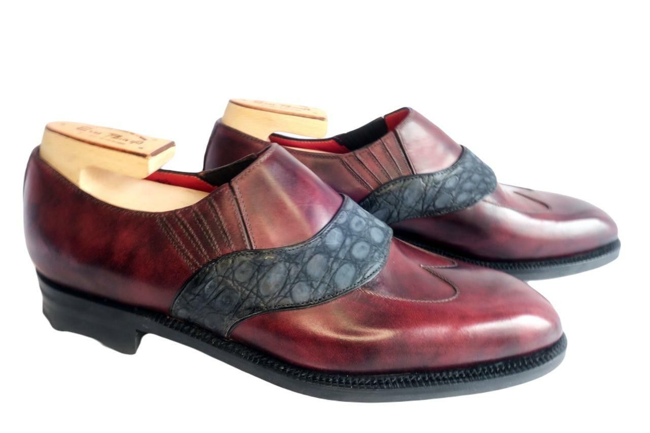 Enzo Bonafe Maison Koly X Enzo Bonafe Balzac II Plum Museum alligator Size US 11.5 / EU 44-45 - 1 Thumbnail