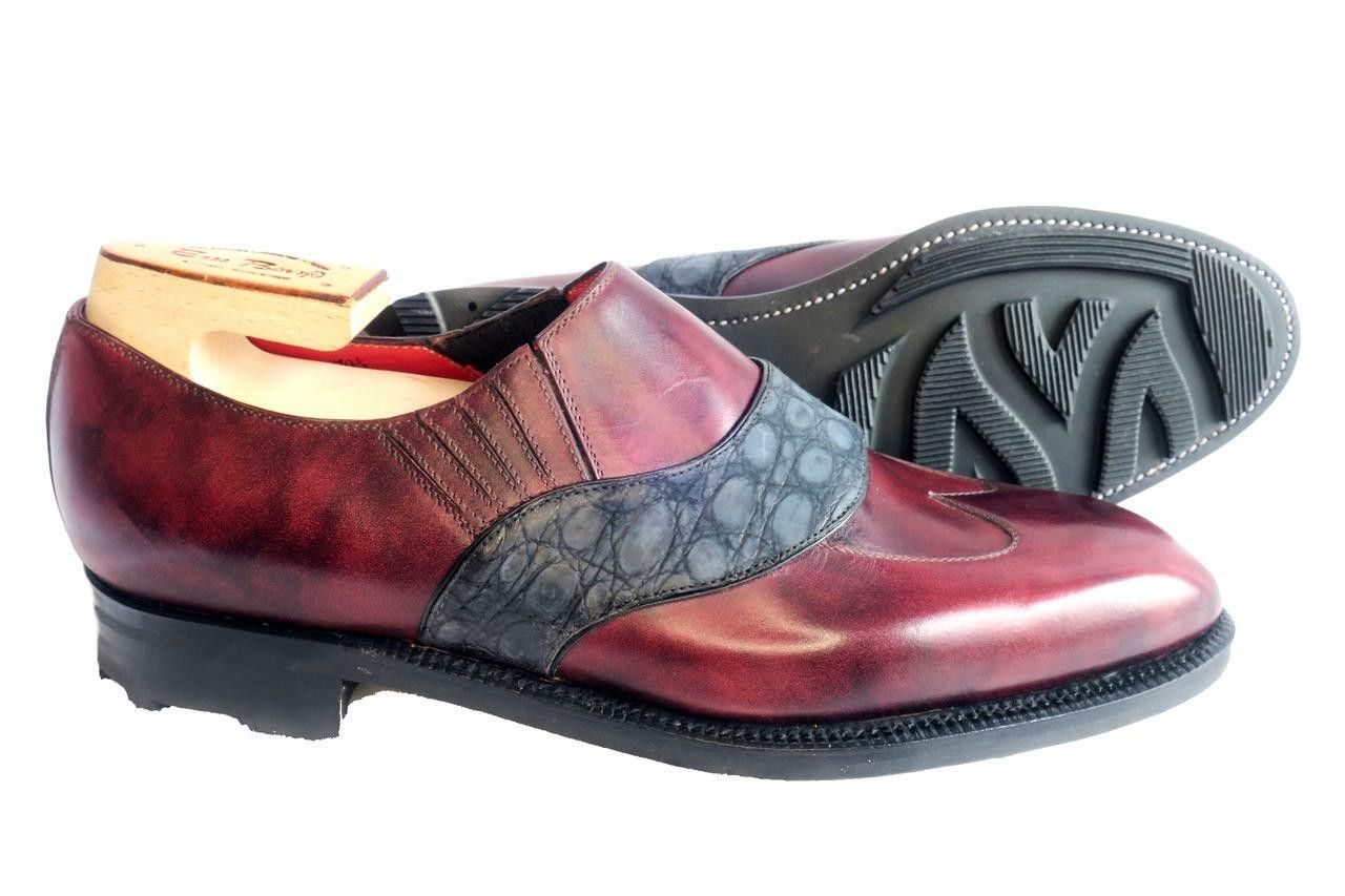 Enzo Bonafe Maison Koly X Enzo Bonafe Balzac II Plum Museum alligator Size US 11.5 / EU 44-45 - 3 Thumbnail