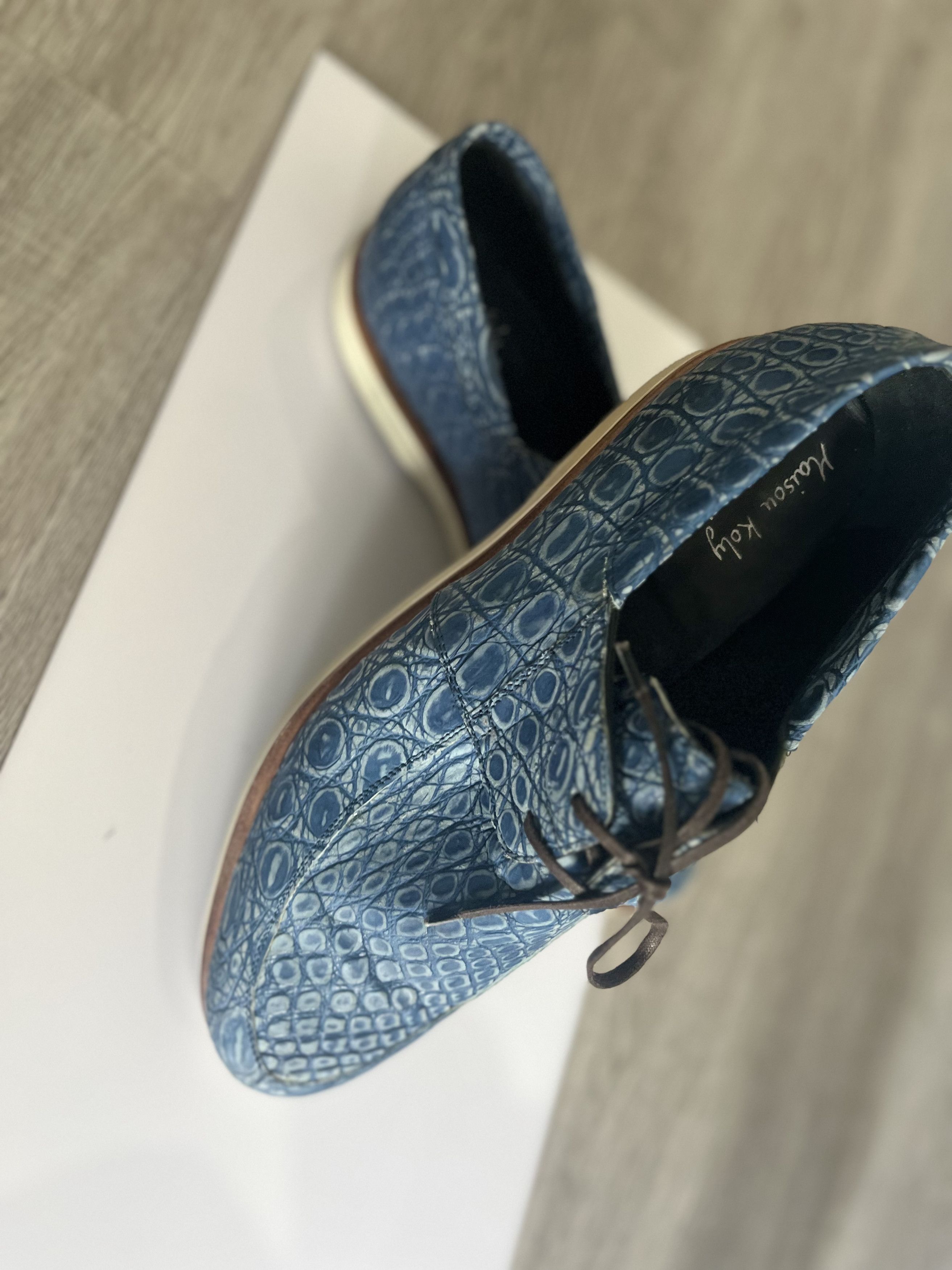 Enzo Bonafe Maison Koly X Enzo Bonafe Zanzibar alligator Navy Size US 11.5 / EU 44-45 - 8 Thumbnail