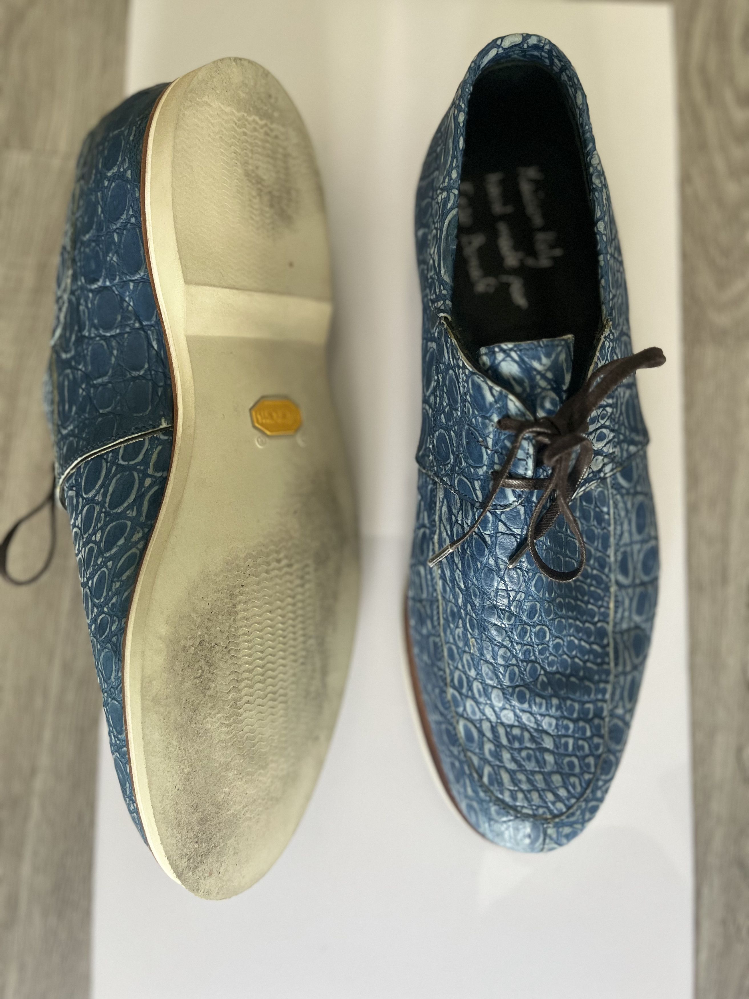 Enzo Bonafe Maison Koly X Enzo Bonafe Zanzibar alligator Navy Size US 11.5 / EU 44-45 - 9 Thumbnail