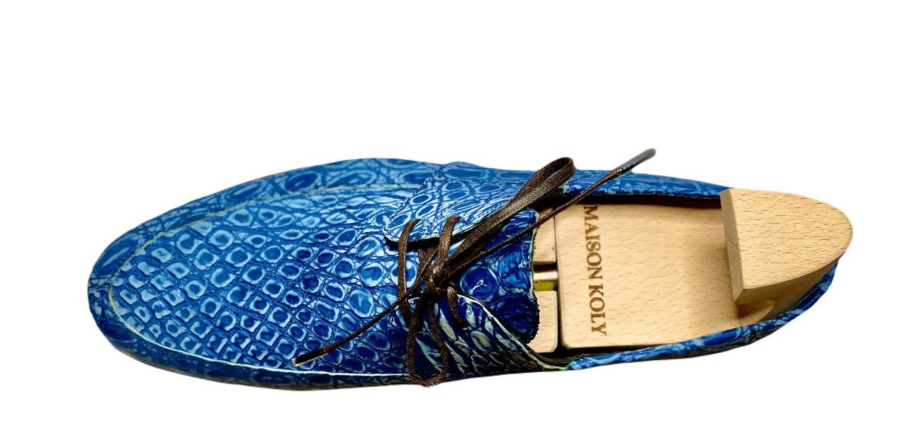 Enzo Bonafe Maison Koly X Enzo Bonafe Zanzibar alligator Navy Size US 11.5 / EU 44-45 - 3 Thumbnail