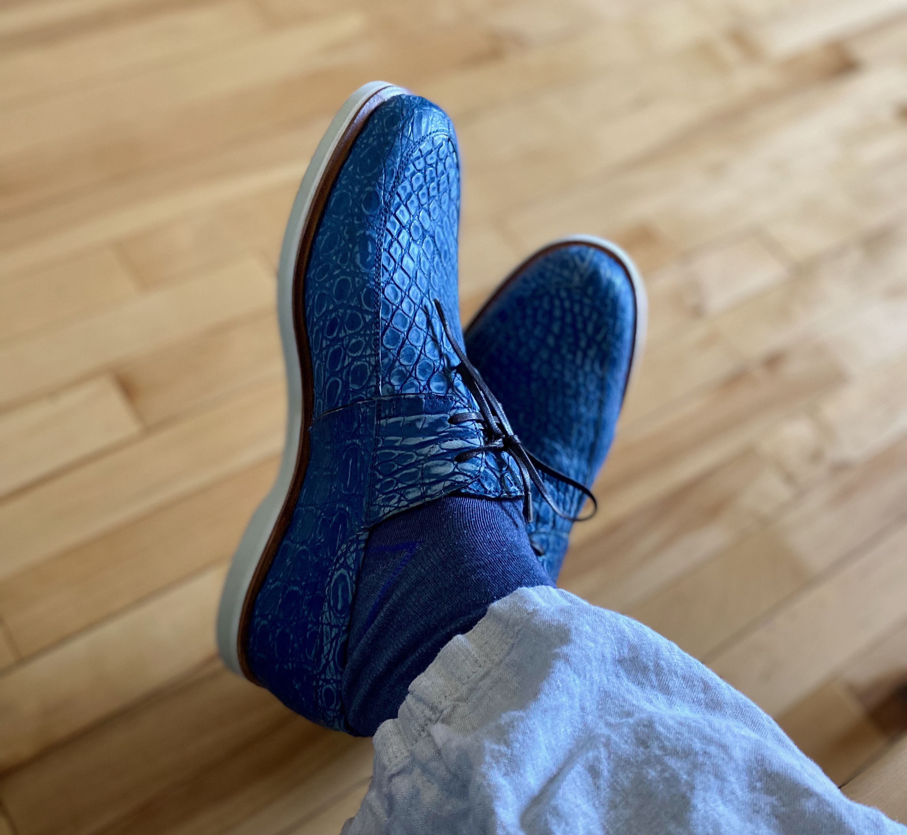 Enzo Bonafe Maison Koly X Enzo Bonafe Zanzibar alligator Navy Size US 11.5 / EU 44-45 - 2 Thumbnail