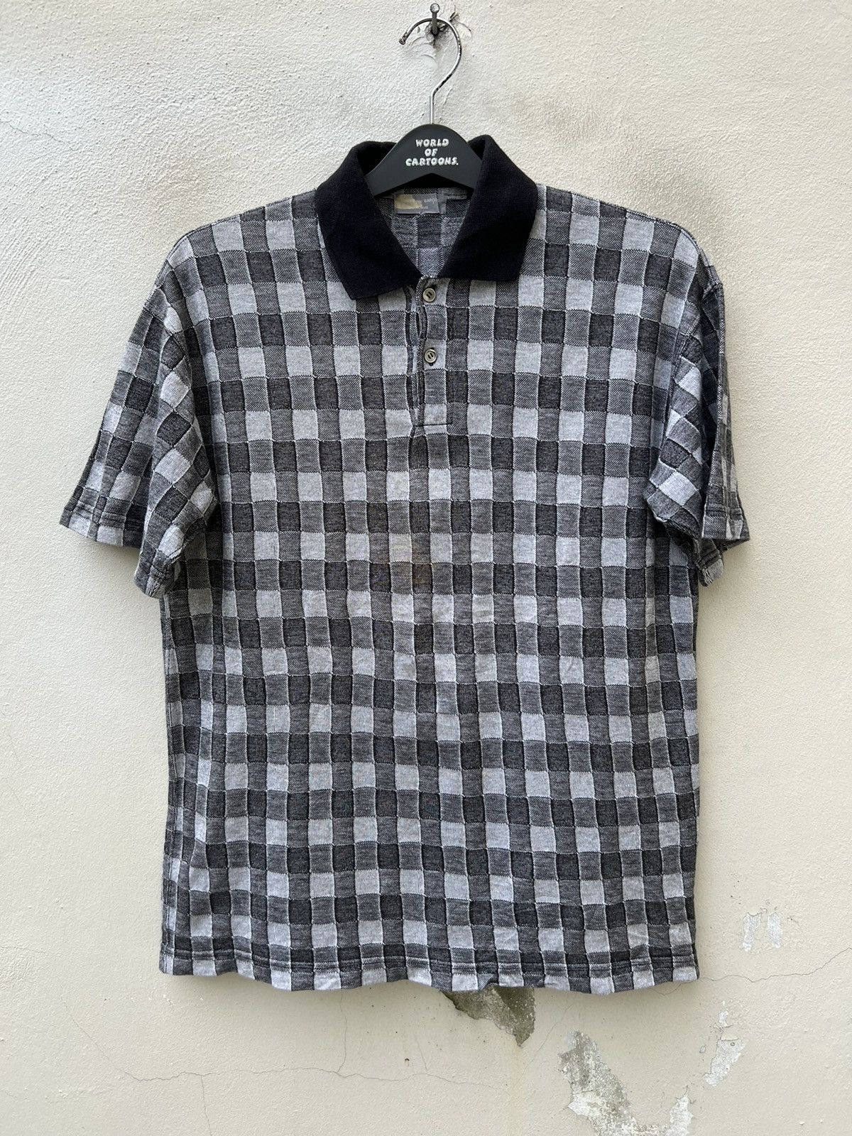 Comme des Garcons Homme Vintage 90s CDGH Checkered Polo Shirt Size US M / EU 48-50 / 2 - 5 Thumbnail