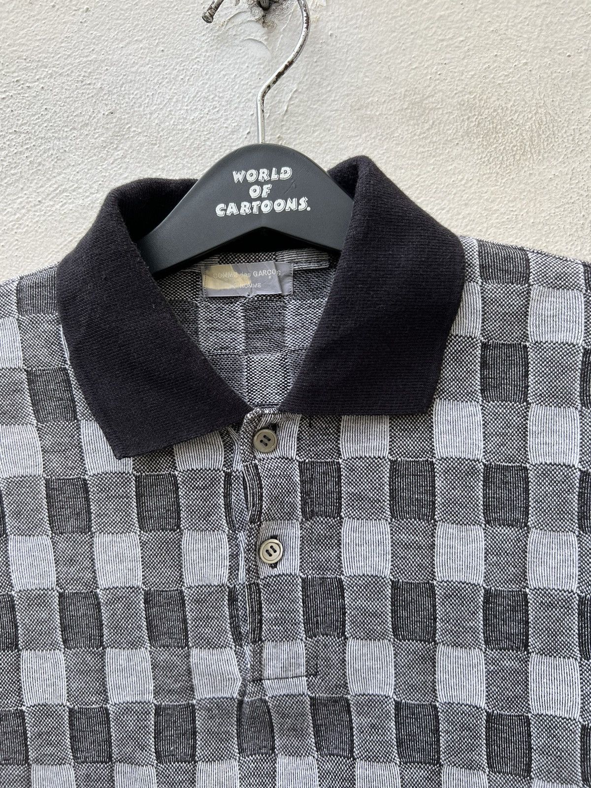 Comme des Garcons Homme Vintage 90s CDGH Checkered Polo Shirt Size US M / EU 48-50 / 2 - 6 Thumbnail