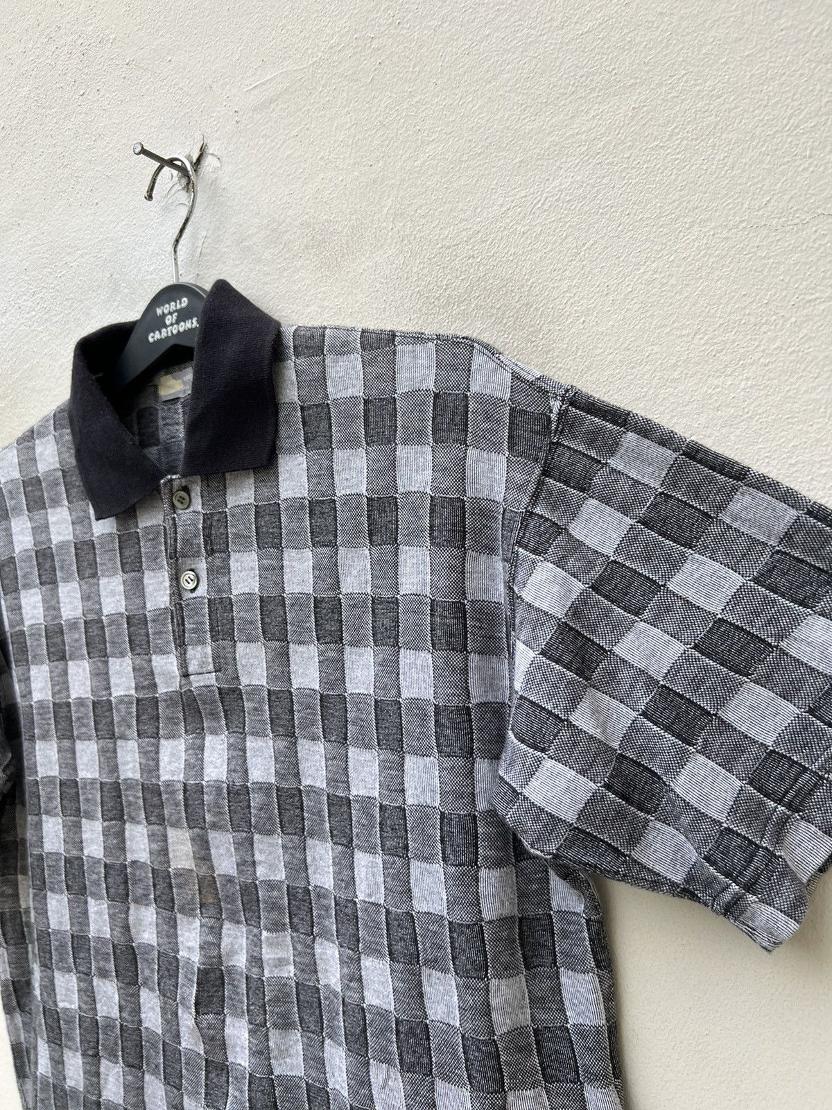 Comme des Garcons Homme Vintage 90s CDGH Checkered Polo Shirt Size US M / EU 48-50 / 2 - 8 Thumbnail