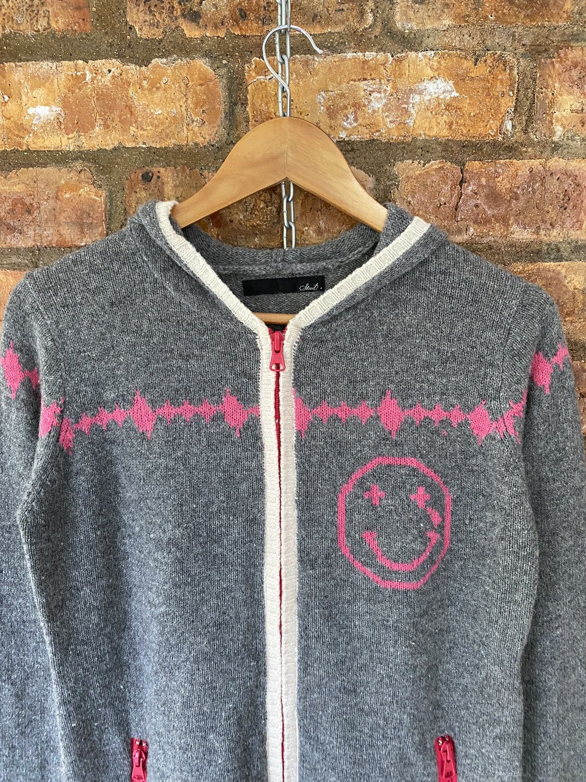 Angel Blue × Hysteric Glamour × Japanese Brand STUDS Japan Intarsia Knit Sad Emoji don’t Cry when I’m gone Size M / US 6-8 / IT 42-44 - 4 Thumbnail