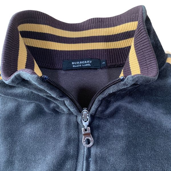 Vintage Burberry Black Label Japan Release Velour Track Jacket Sz