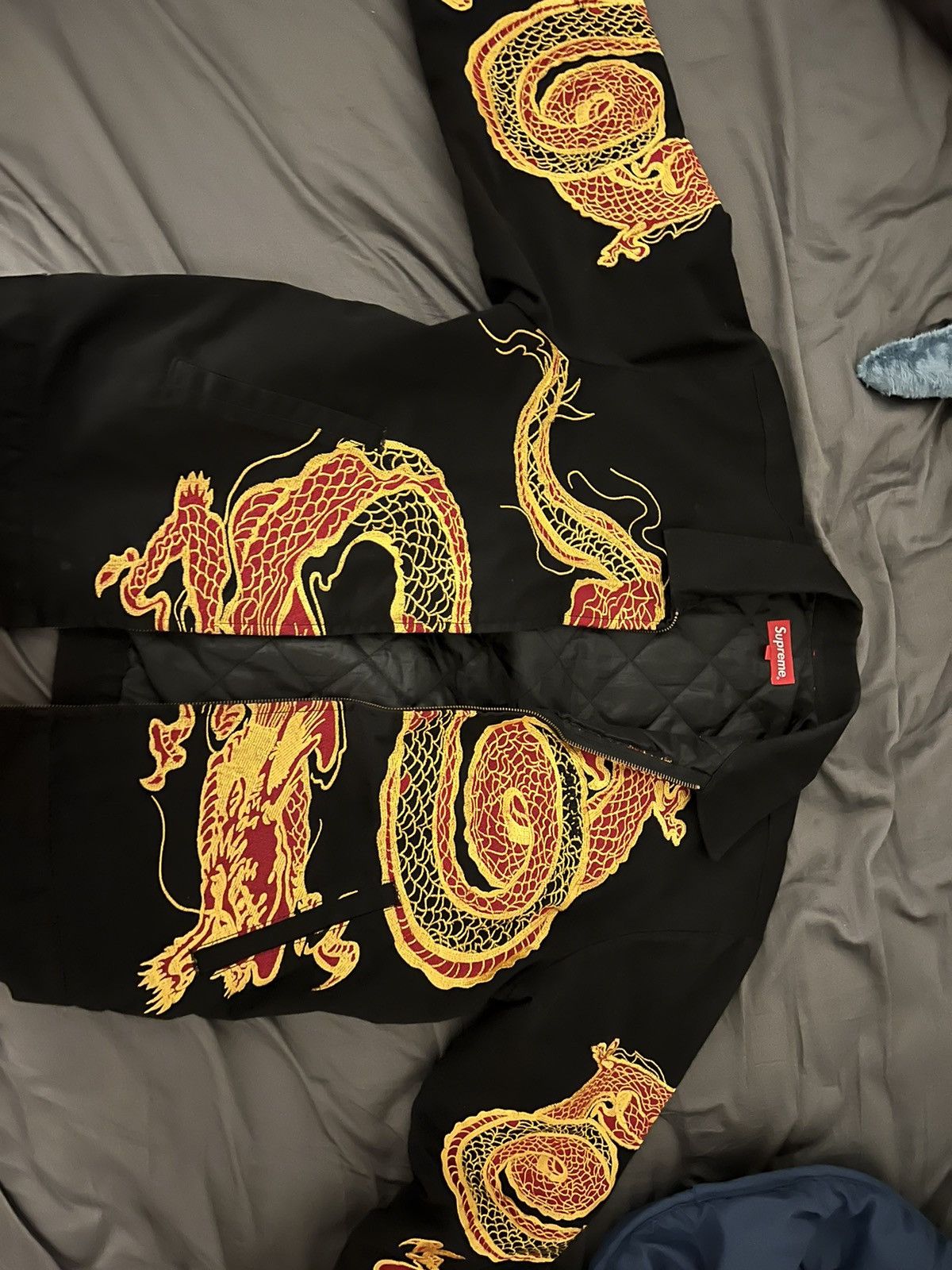 Supreme dragon work outlet jacket black