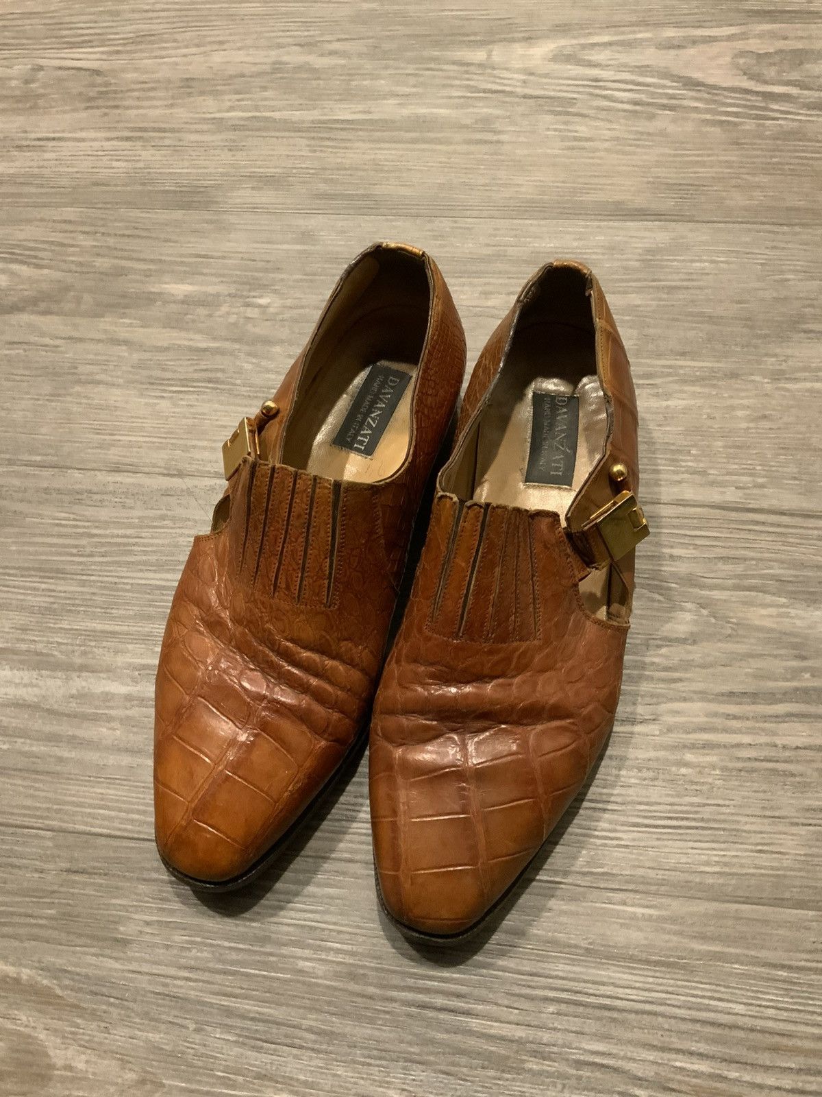 Vintage Vintage Davanzati Italy Alligator Crocodile Monk Dress Shoes ...