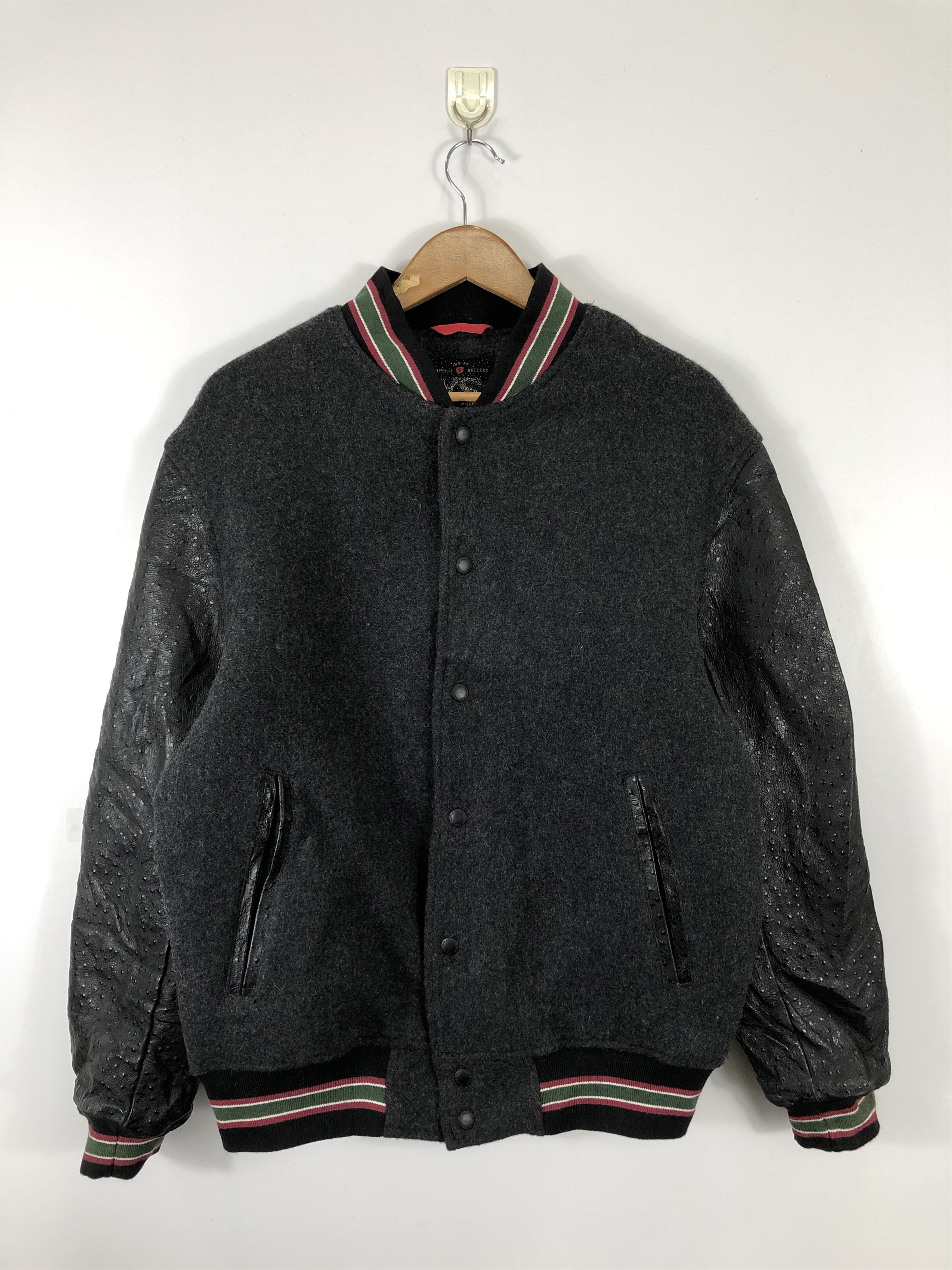 Vintage Vintage 90s Yuka Shimofusa Varsity Jacket Leather Wool V0231 Size US L / EU 52-54 / 3 - 1 Thumbnail