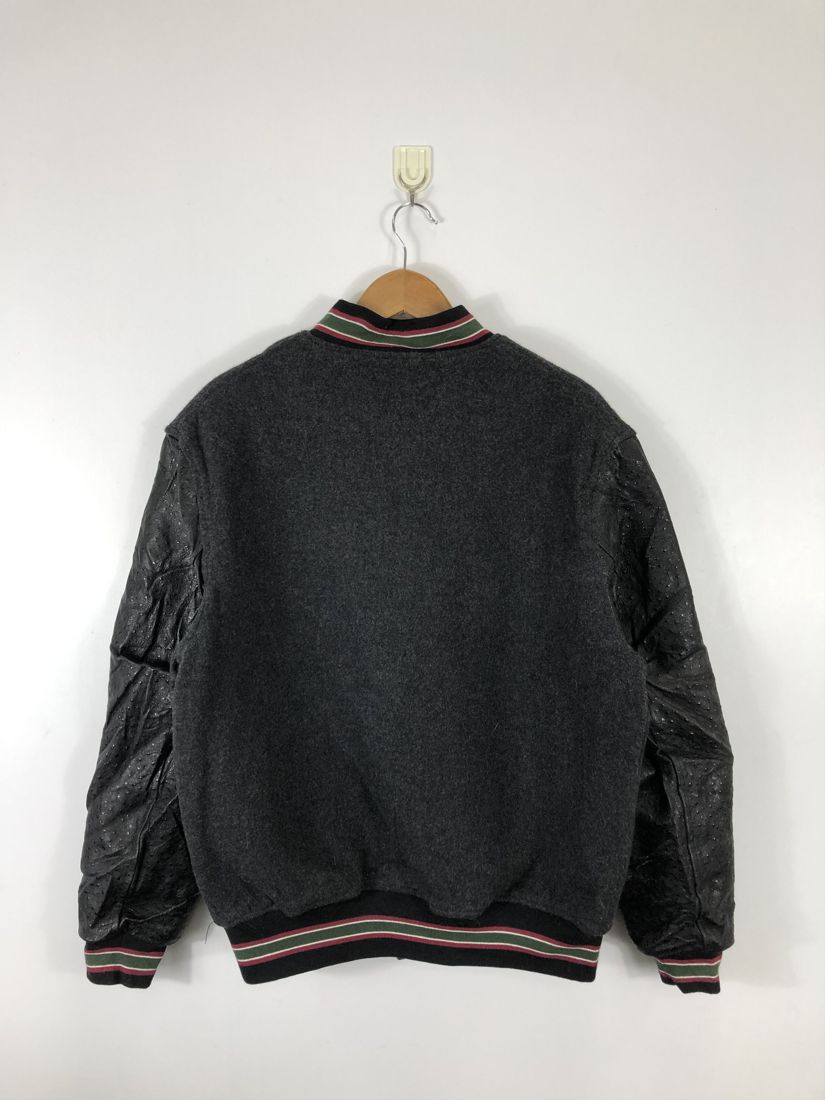 Vintage Vintage 90s Yuka Shimofusa Varsity Jacket Leather Wool V0231 Size US L / EU 52-54 / 3 - 3 Thumbnail