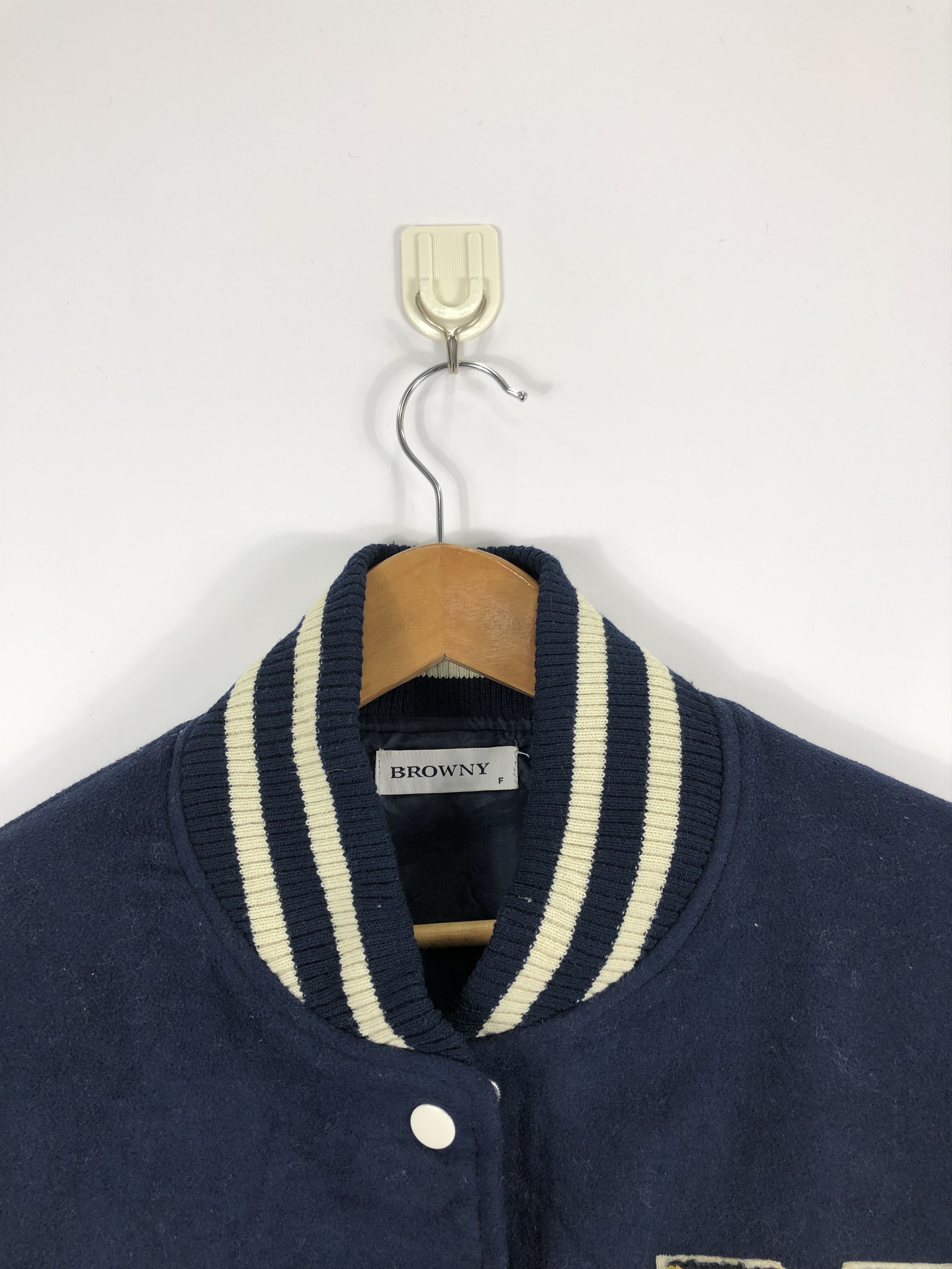 Japanese Brand Vintage Japanese Brand Browny Varsity Leather Sleeve V0244 Size US L / EU 52-54 / 3 - 7 Thumbnail