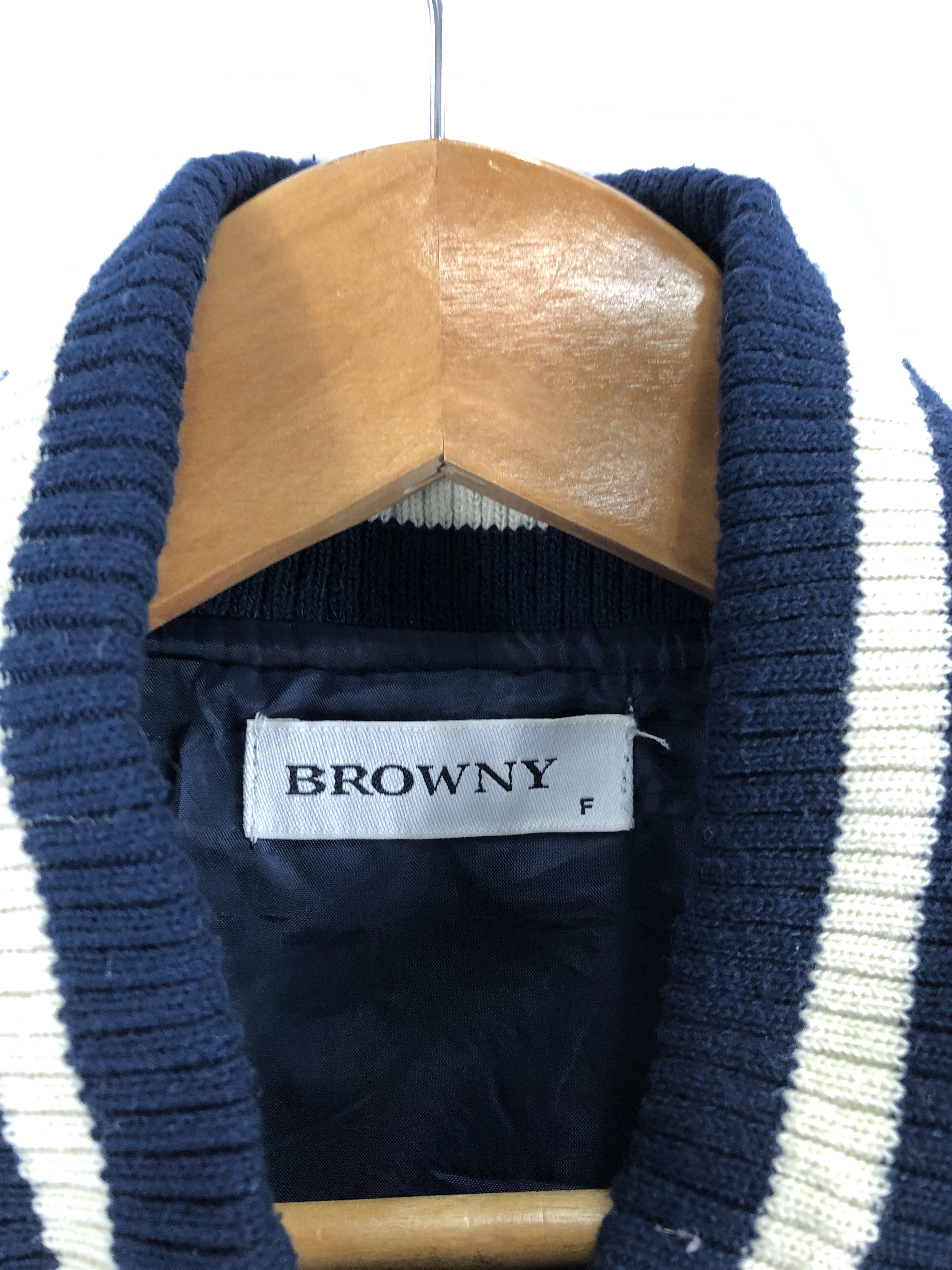 Japanese Brand Vintage Japanese Brand Browny Varsity Leather Sleeve V0244 Size US L / EU 52-54 / 3 - 9 Thumbnail