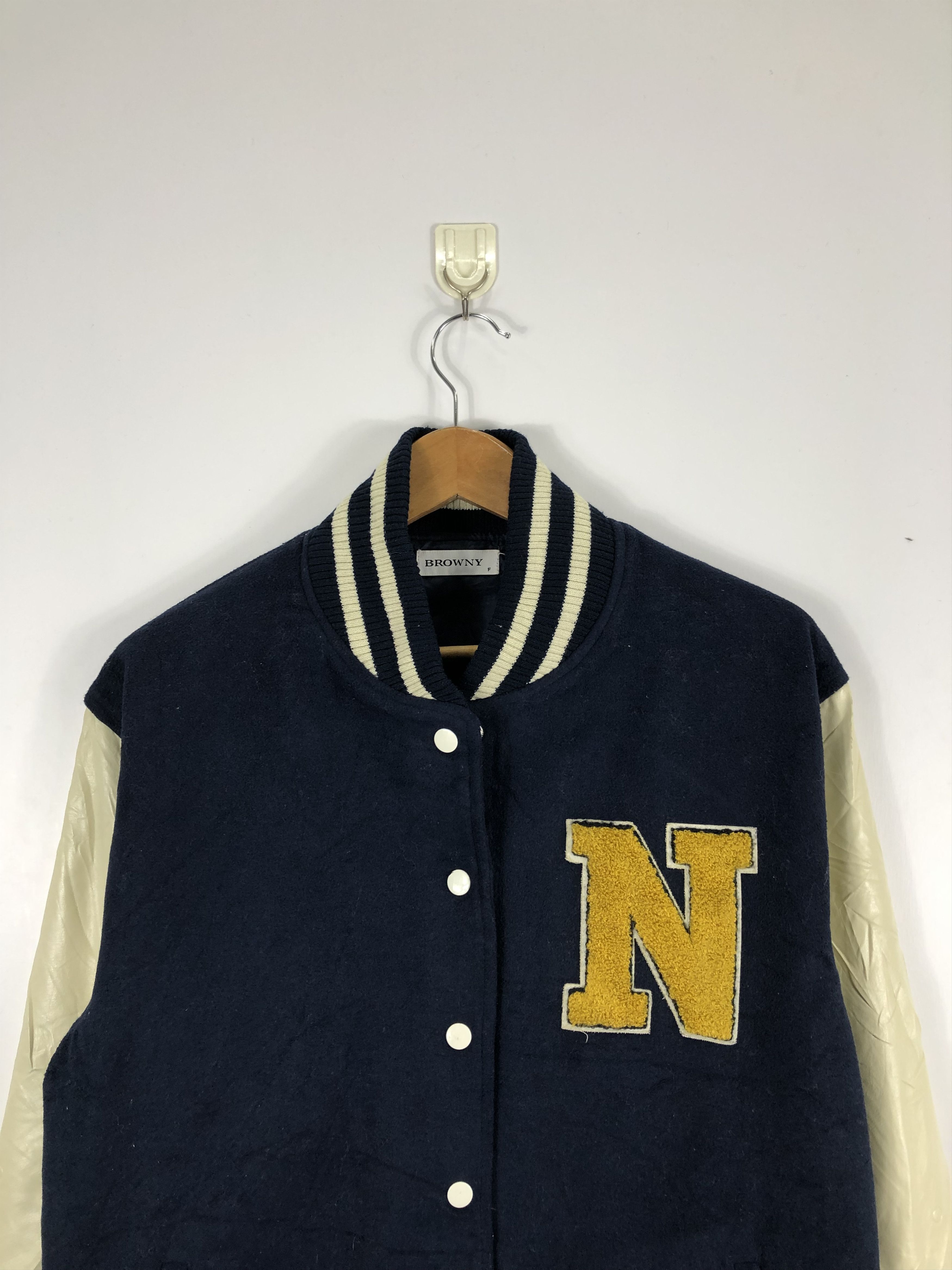 Japanese Brand Vintage Japanese Brand Browny Varsity Leather Sleeve V0244 Size US L / EU 52-54 / 3 - 2 Thumbnail
