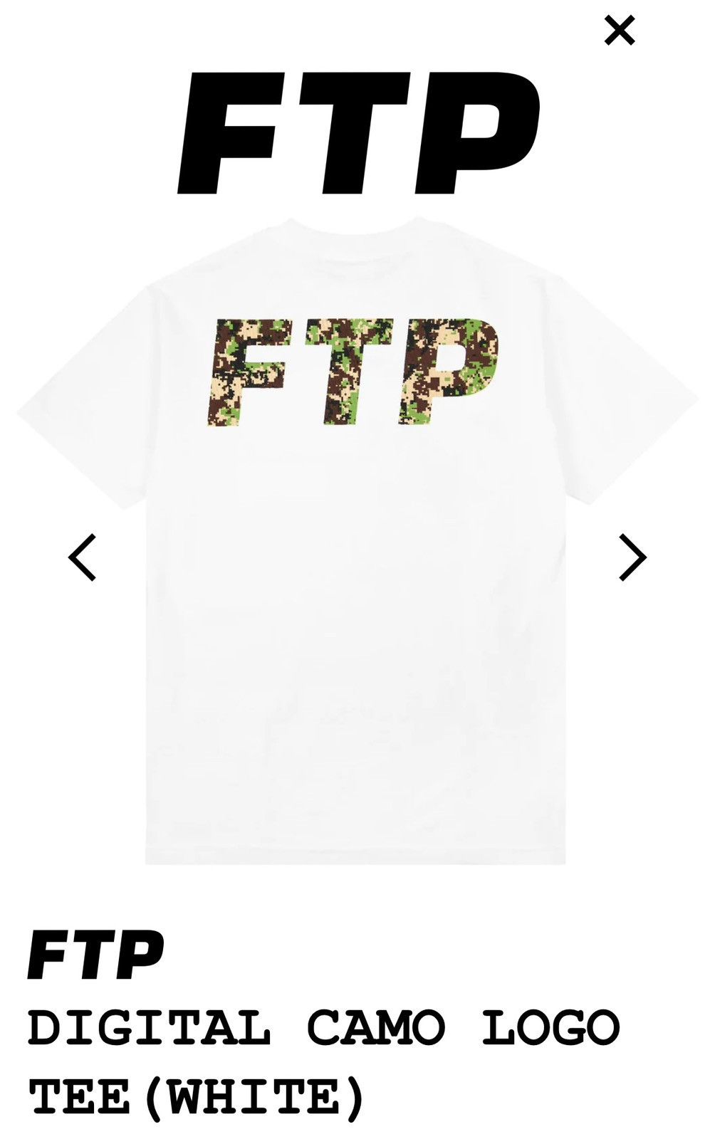 FTP shops Digital Camo Logo Tee