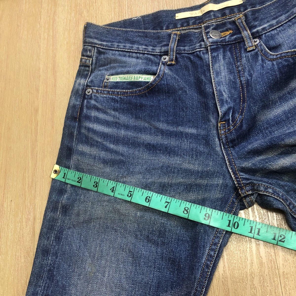 Bape BAPY BLUE JEANS SELVEDGE AND RED TOENAILS Size 29" - 10 Thumbnail
