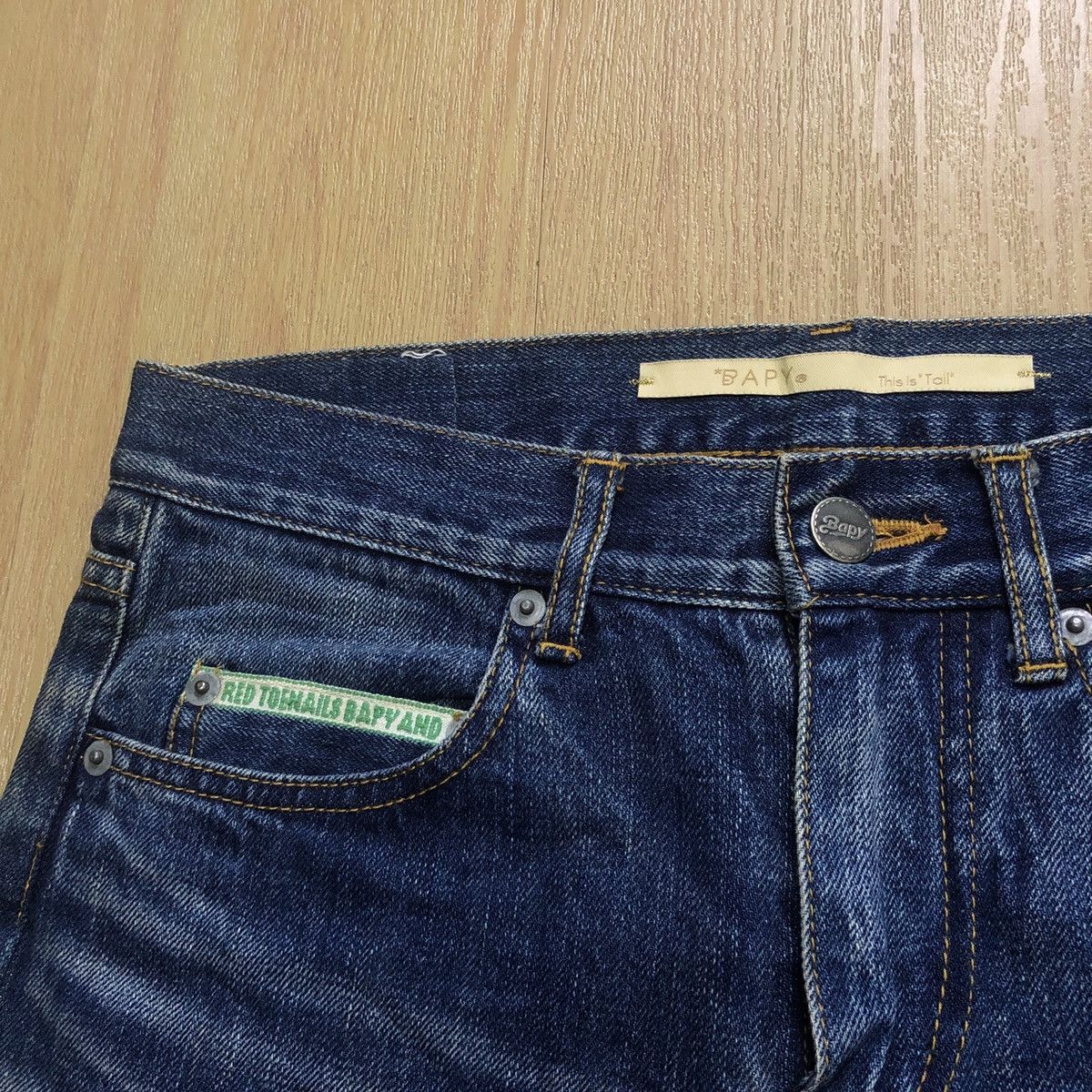 Bape BAPY BLUE JEANS SELVEDGE AND RED TOENAILS Size 29" - 5 Thumbnail