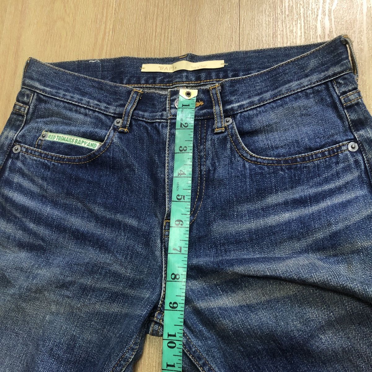Bape BAPY BLUE JEANS SELVEDGE AND RED TOENAILS Size 29" - 11 Thumbnail