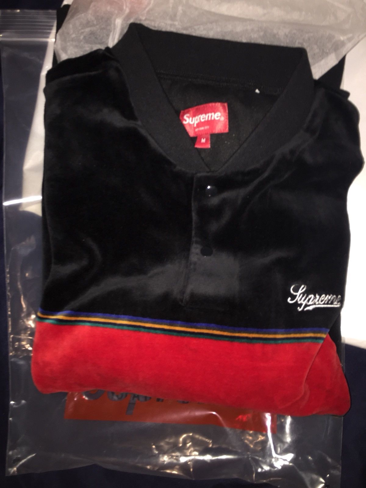 Supreme Supreme Velour Snap Henley | Grailed