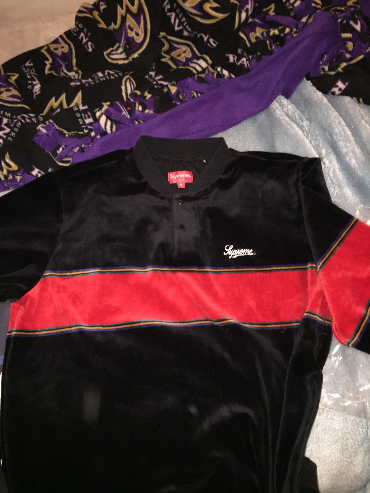 Supreme Supreme Velour Snap Henley | Grailed