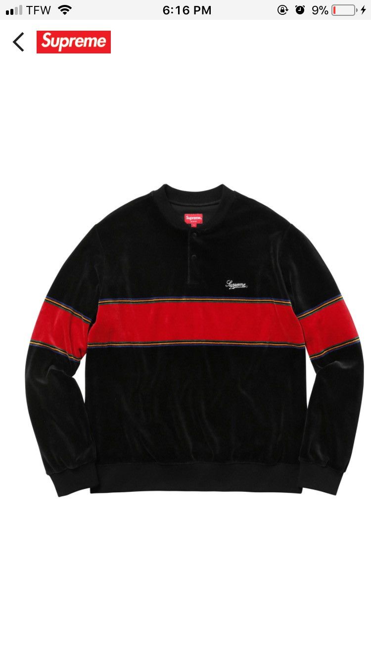 トップス Supreme velour snap Henley Supreme Velour Snap Henley. Size L. Free Priority shipping in USA