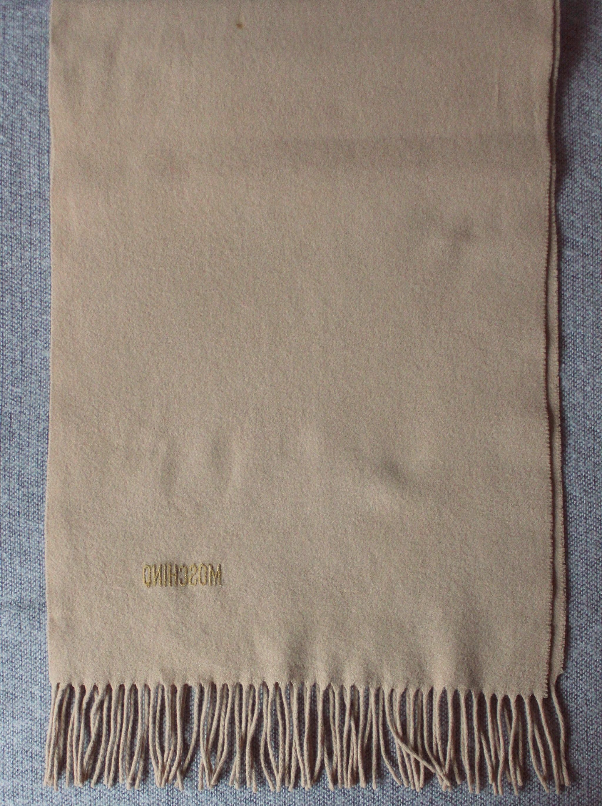 Moschino Vintage Camel Brown Long Scarf Extrafine Merino Wool Size ONE SIZE - 5 Thumbnail