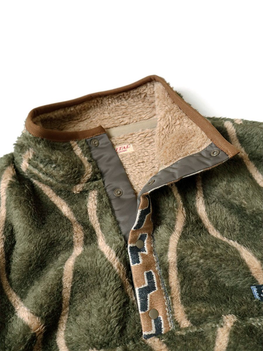 Kapital Cactus Print Zip Fleece Snap T Jacket