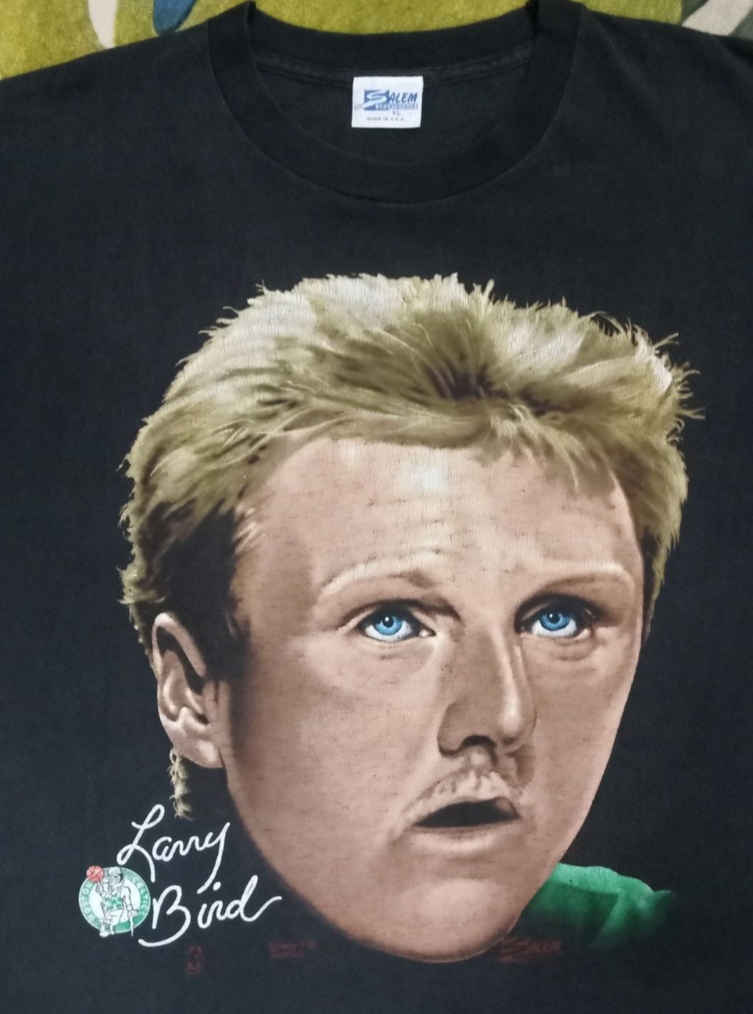 NBA × Salem Sportswear Vintage 90s Larry Bird NBA Boston Celtics Legendary T-shirt Size US XL / EU 56 / 4 - 3 Thumbnail