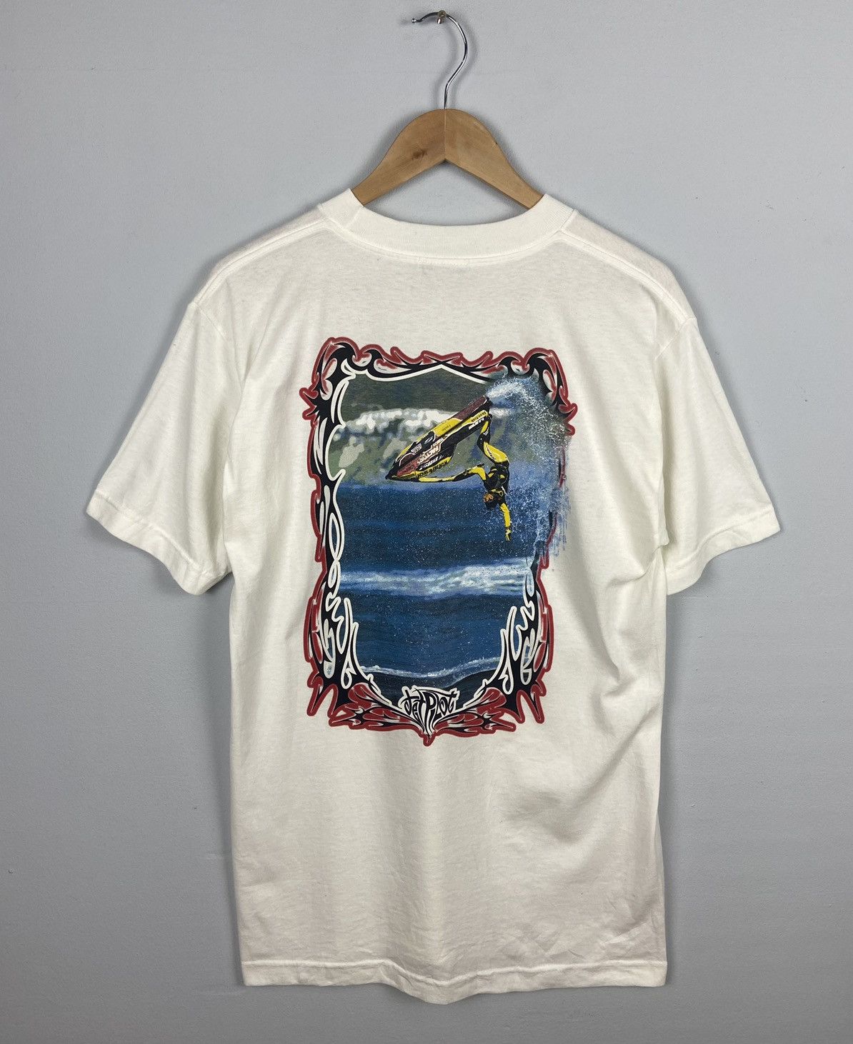 Vintage Vintage 1990s Jet Pilot Surf Surfing Wake Surfboard Tshirt Size US M / EU 48-50 / 2 - 1 Thumbnail