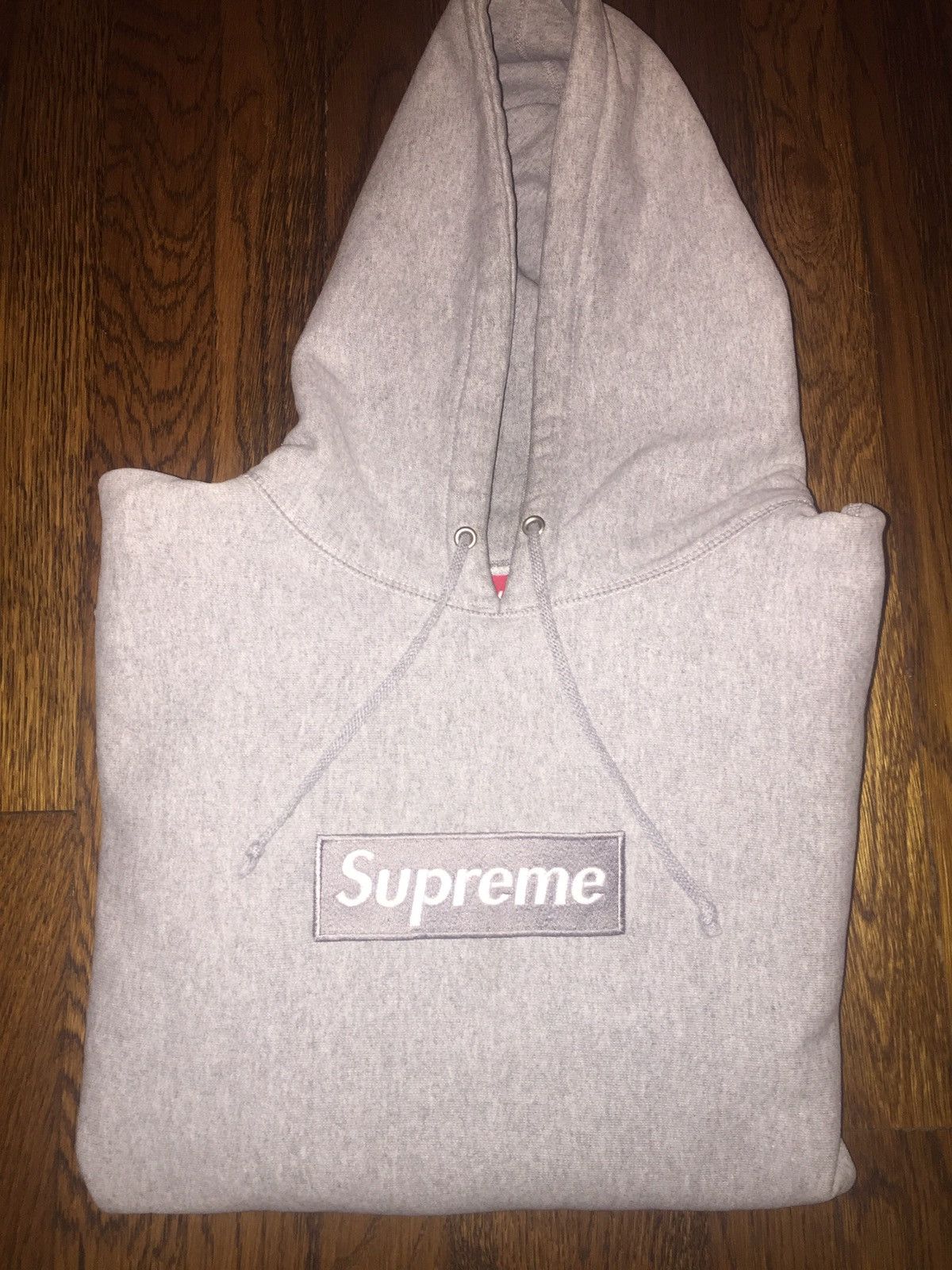 Supreme 2000 Silver On Grey Box Logo Hoodie | Grailed