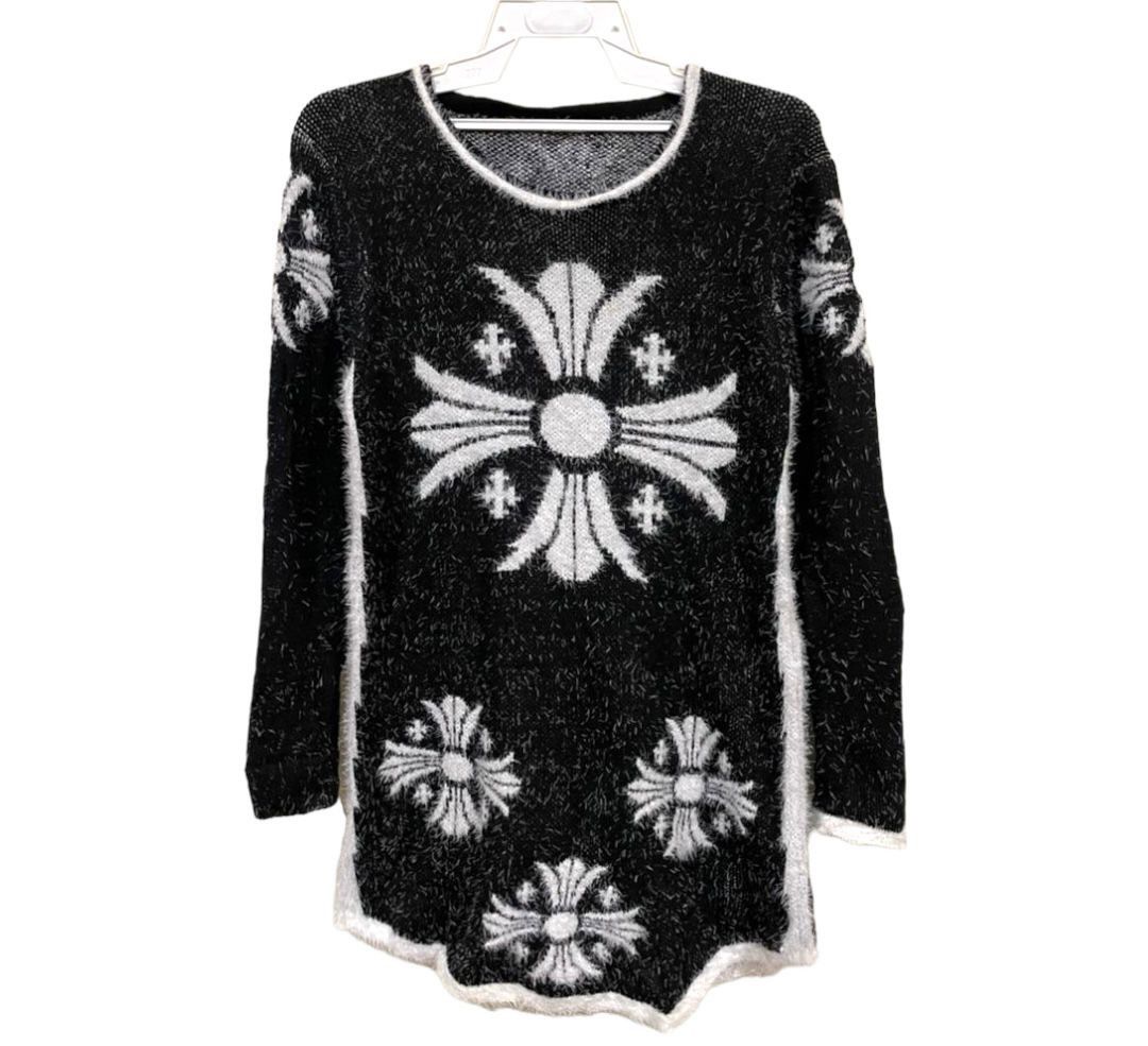 If Six Was Nine × Japanese Brand × Le Grande Bleu (L.G.B.) Japanese Mohair Chrome Heart Inspire Long Sweater Size M / US 6-8 / IT 42-44 - 2 Thumbnail