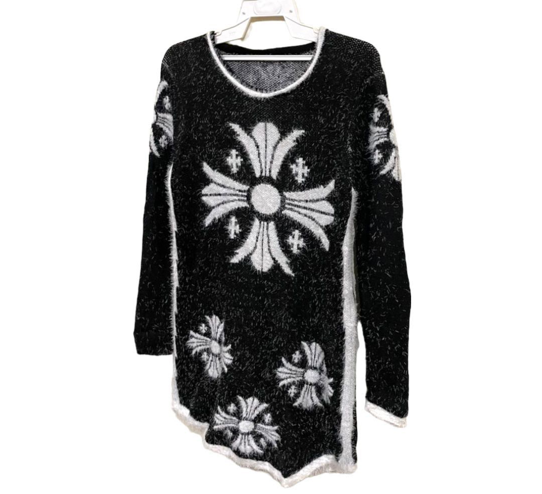 If Six Was Nine × Japanese Brand × Le Grande Bleu (L.G.B.) Japanese Mohair Chrome Heart Inspire Long Sweater Size M / US 6-8 / IT 42-44 - 4 Thumbnail